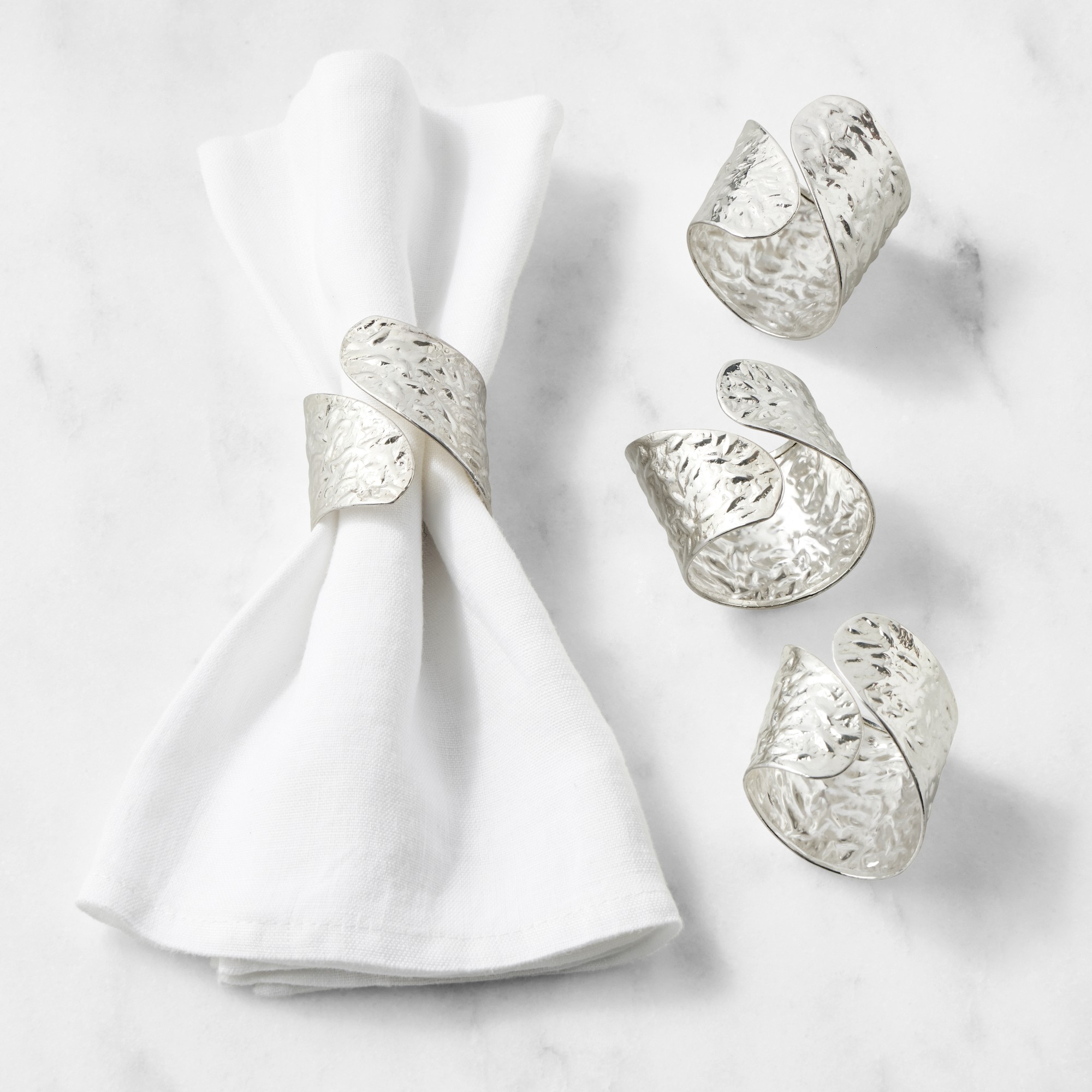 Hammered Cuff Napkin Rings, Set of 4