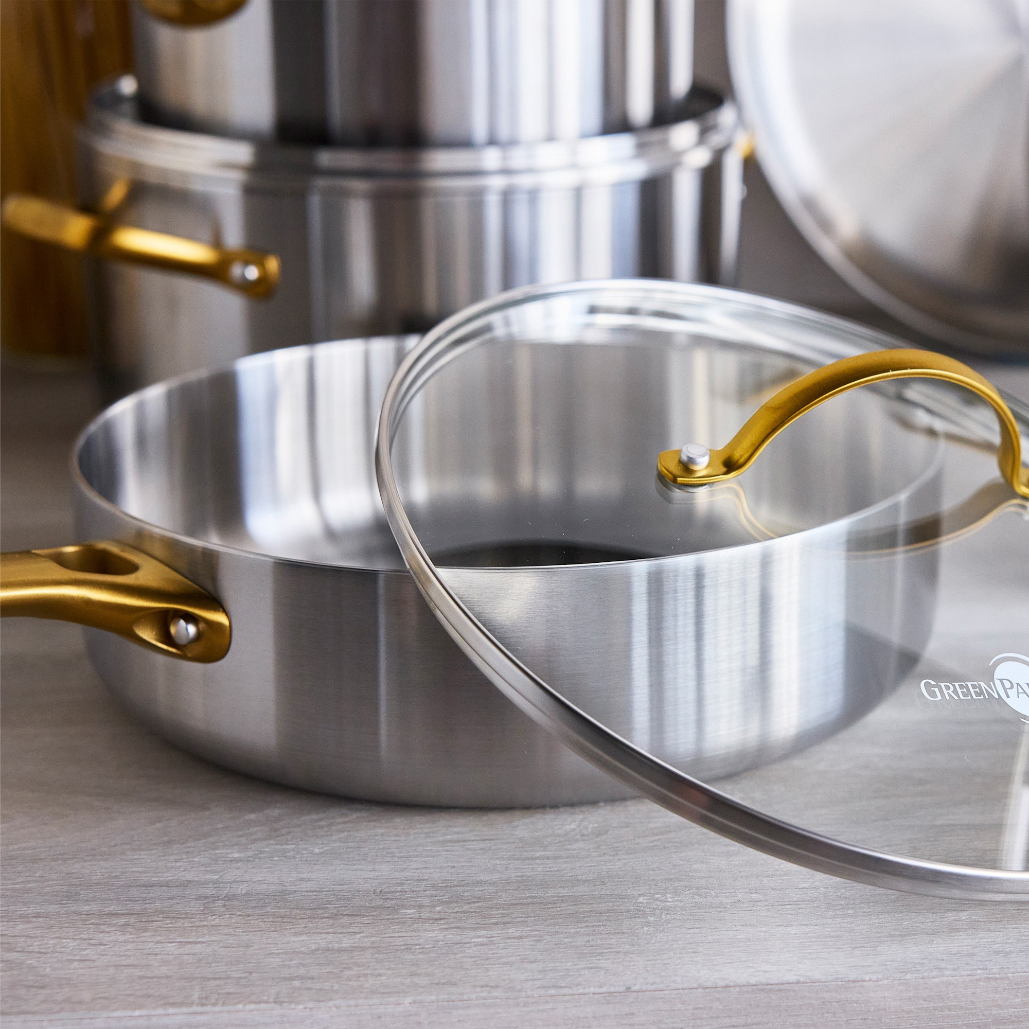 GreenPan™ Reserve Uncoated Stainless-Steel 10-Piece Cookware Set