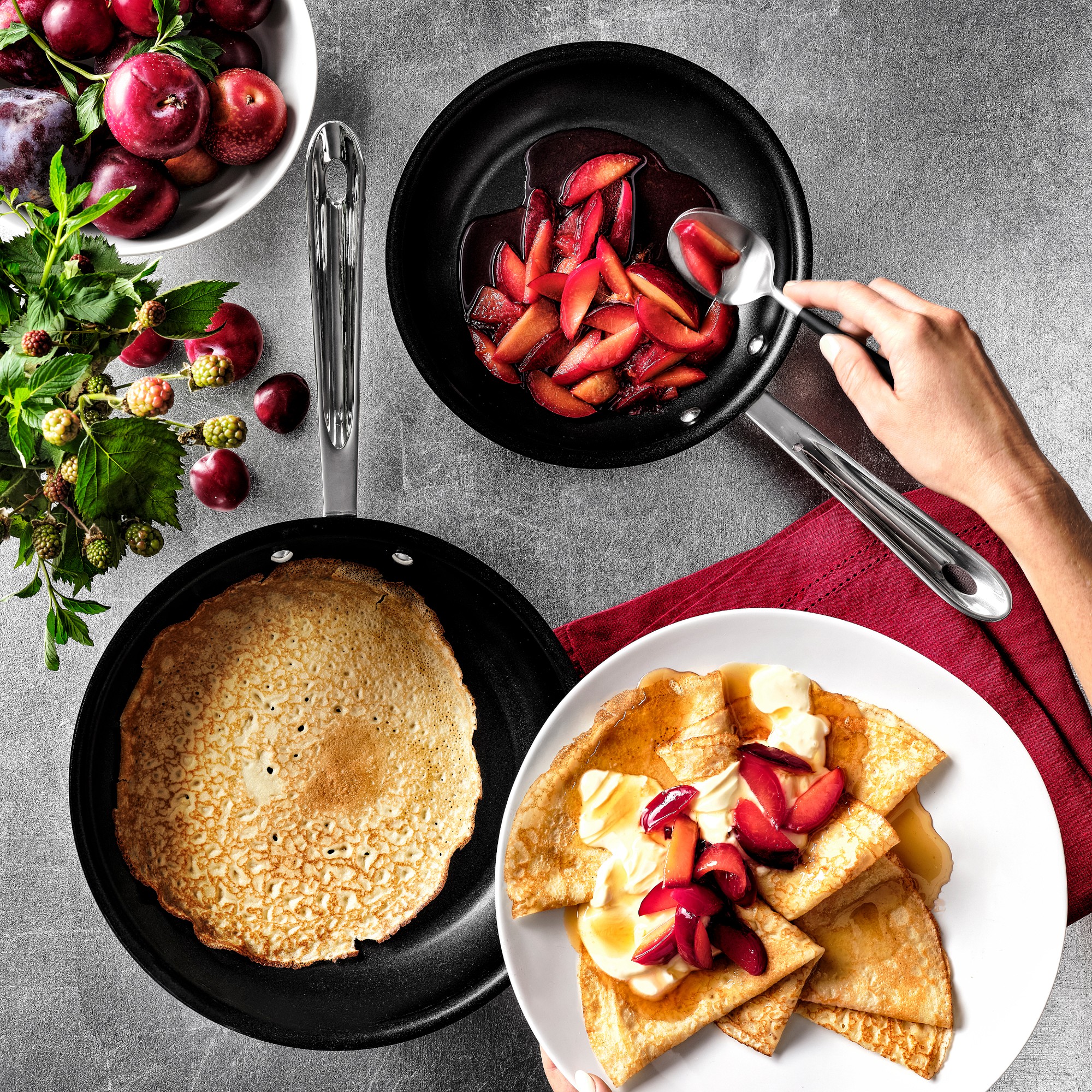 All-Clad D5® Stainless-Steel Nonstick Fry Pan Set