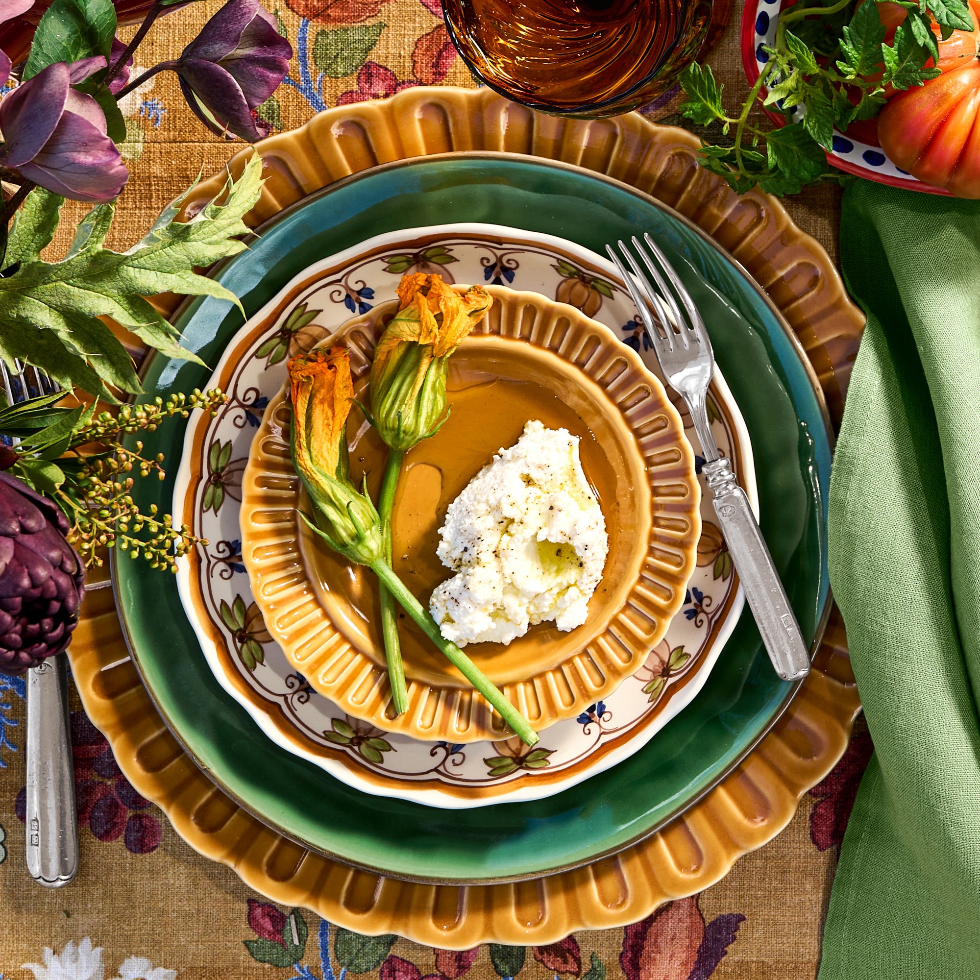 Floral Autumnal Salad Plate