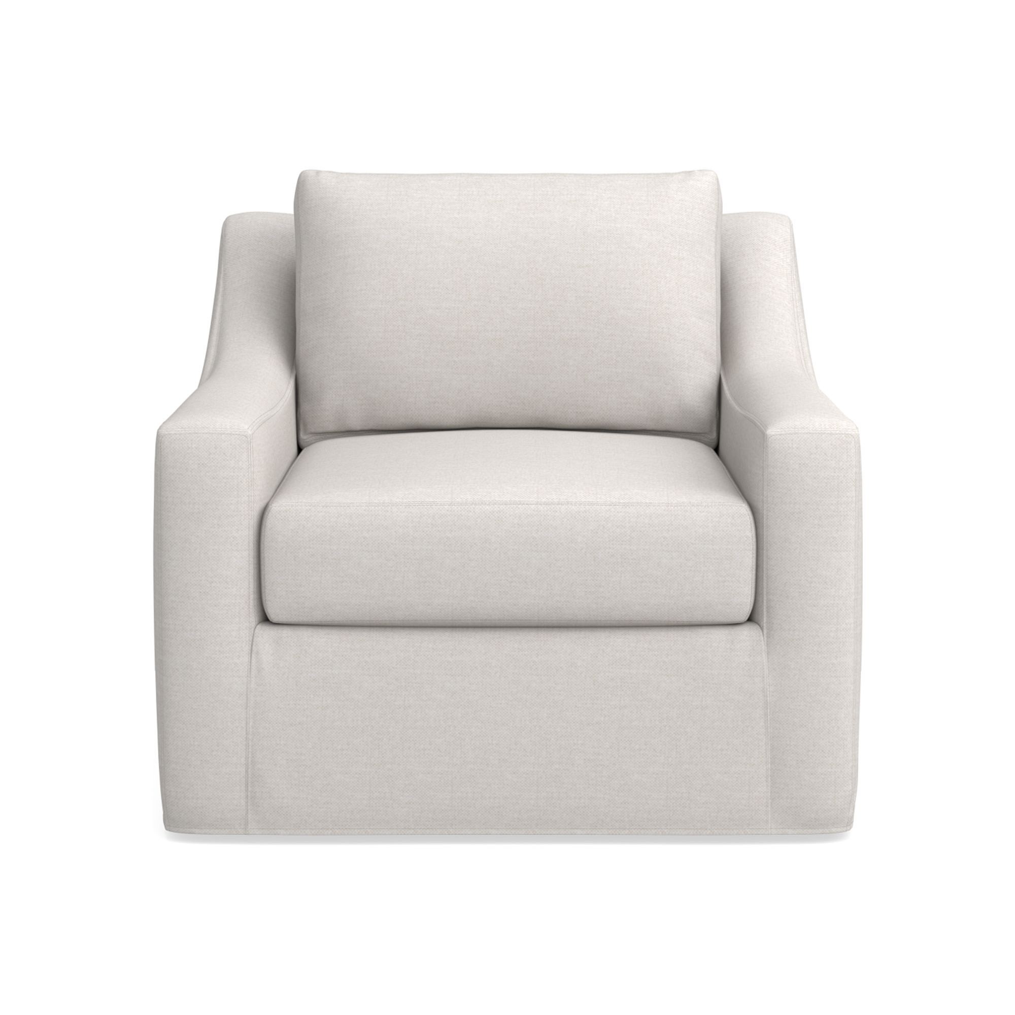 Ghent Slope Arm Slipcovered Swivel Chair