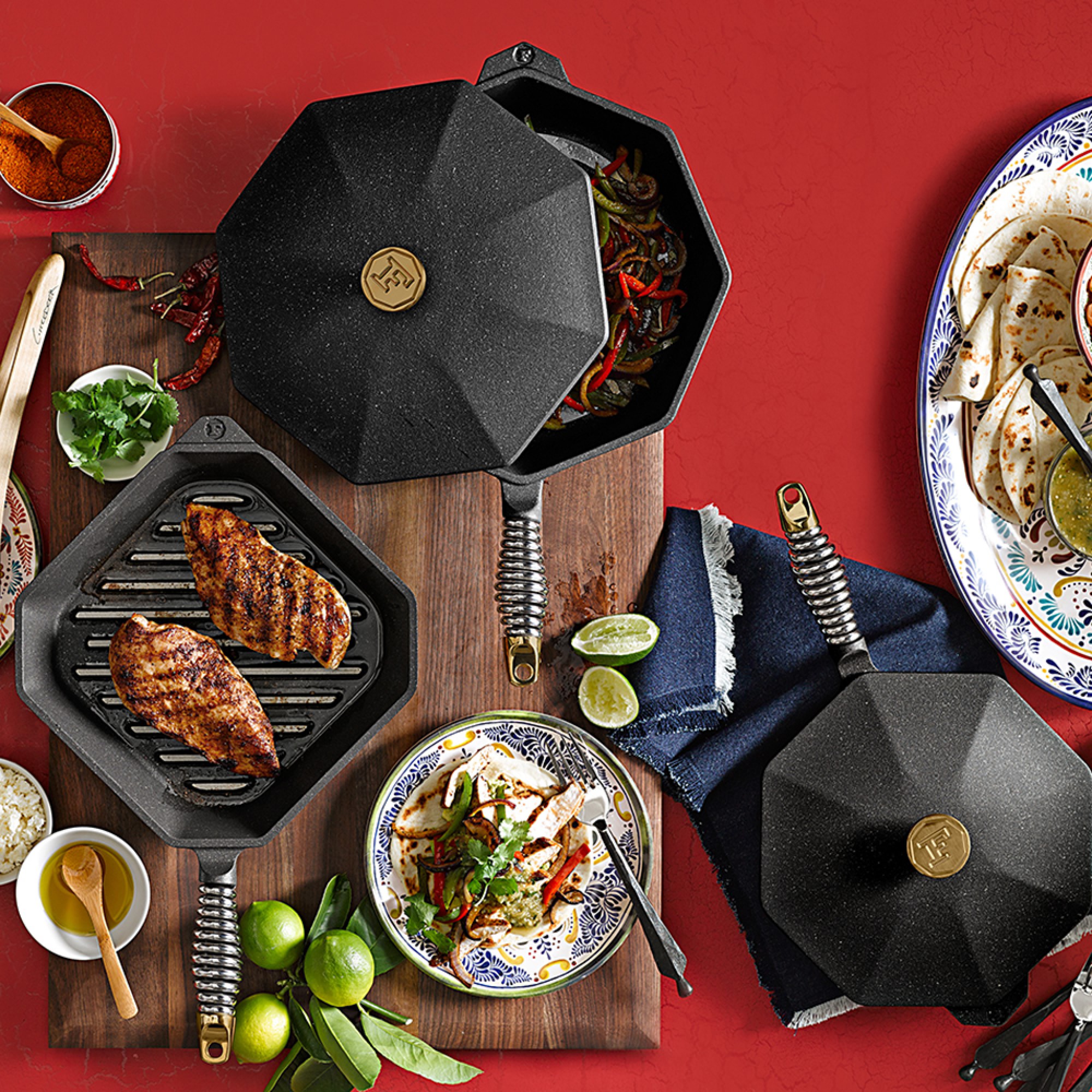 FINEX Seasoned Cast Iron Skillet Fry Pan with Lid