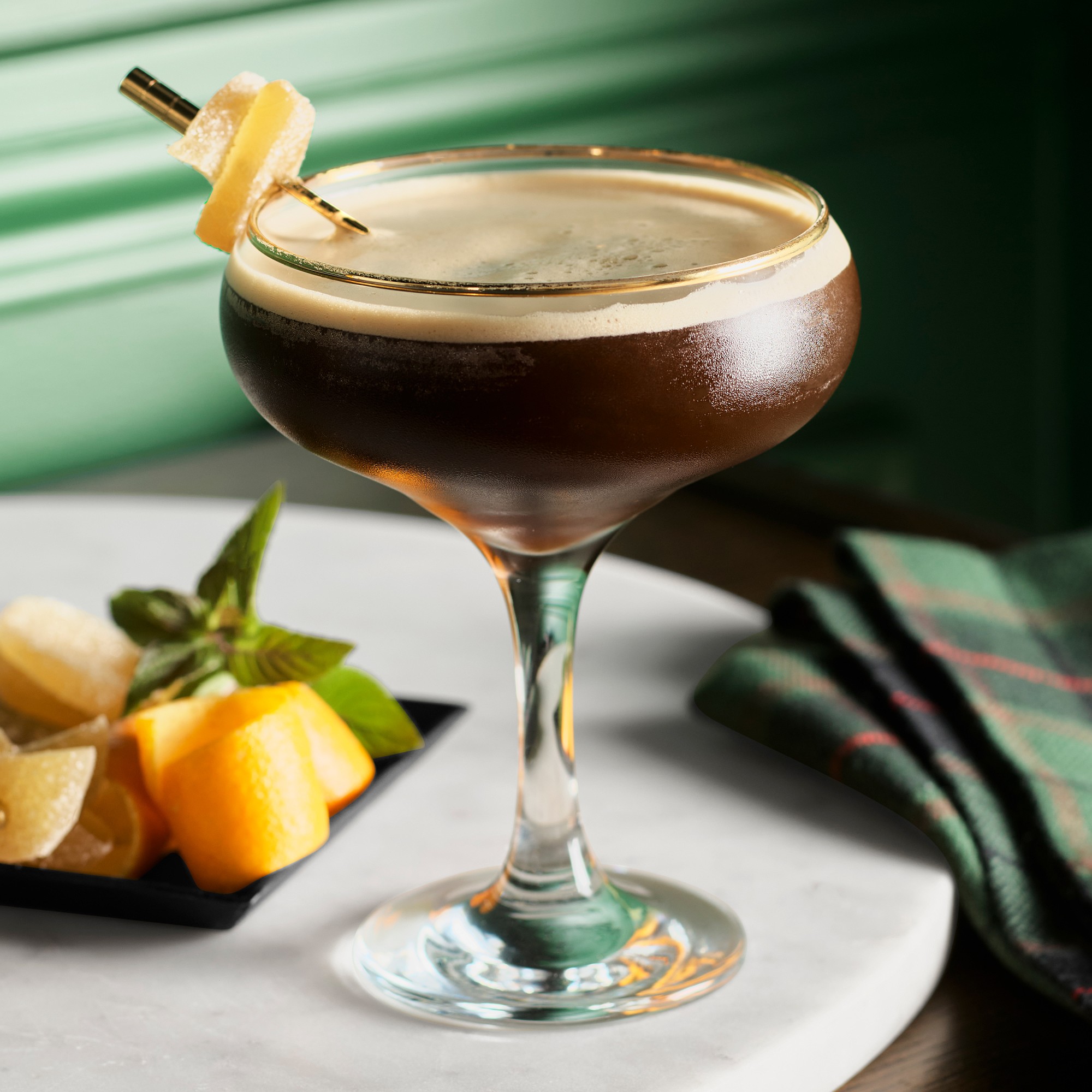 Gold Rim Champagne Coupe Glasses, Set of 4