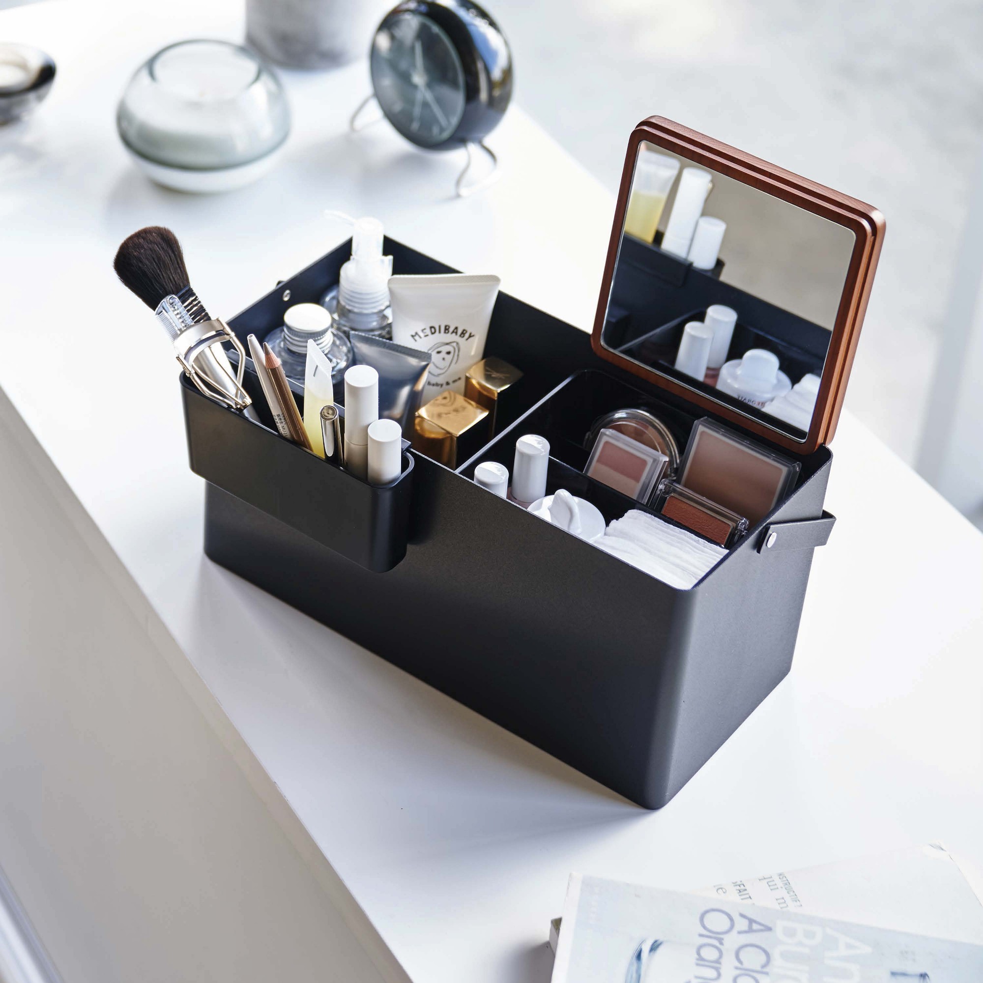 Yamazaki Home Makeup Organizer with Mirror
