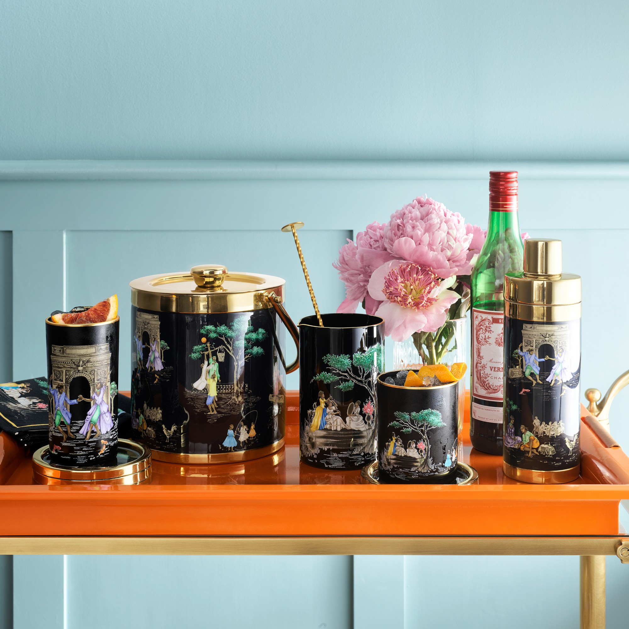 Sheila Bridges x Williams Sonoma Harlem Toile Mixing Glass