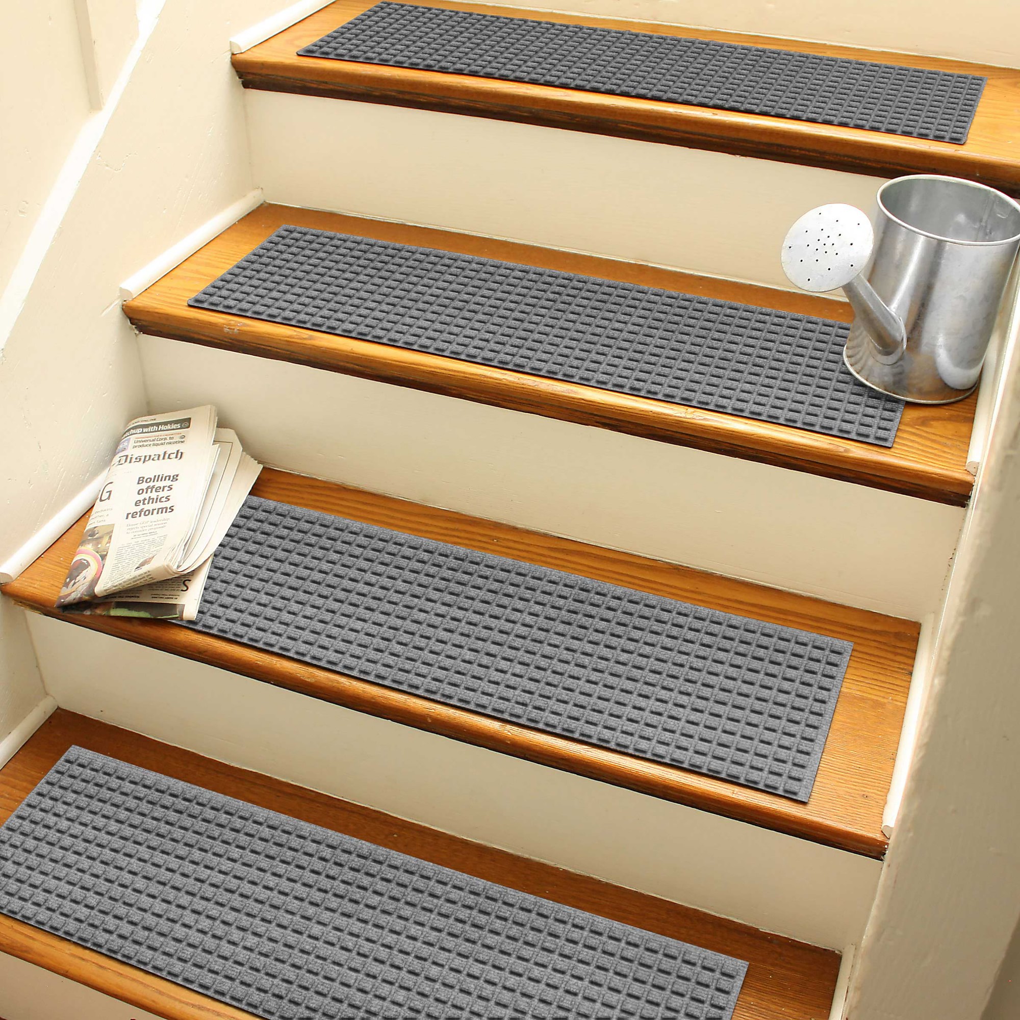 Waterhog Squares Commercial Grade Indoor/Outdoor Stair Treads, Set of 4