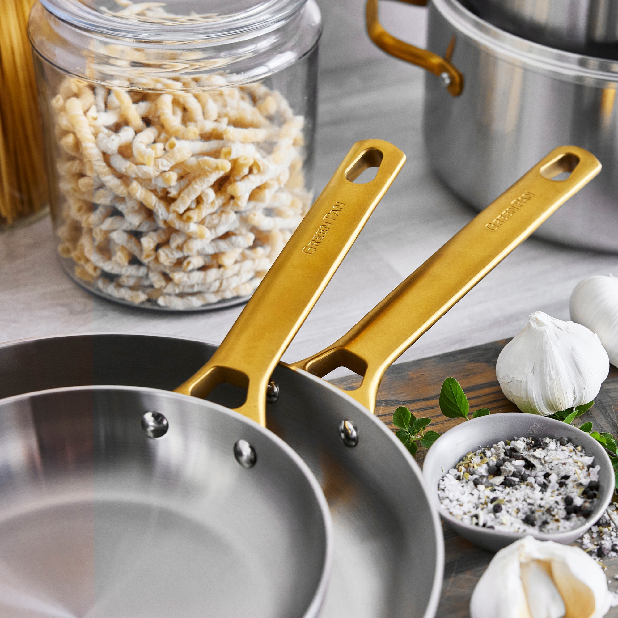 GreenPan™ Reserve Uncoated Stainless-Steel 10-Piece Cookware Set