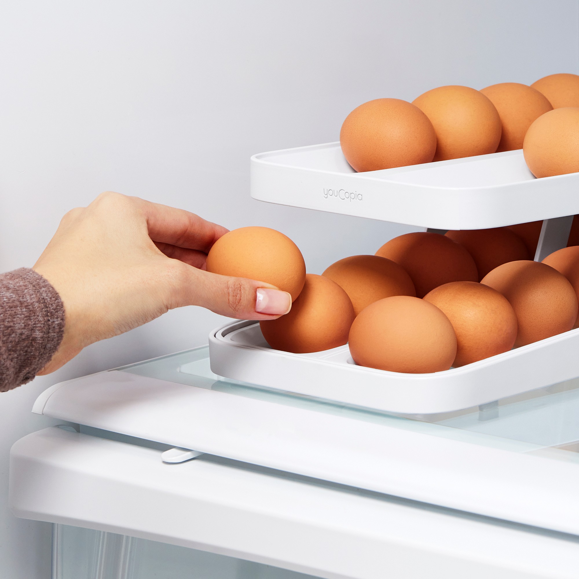 YouCopia RollDown Egg Dispenser, Double Track
