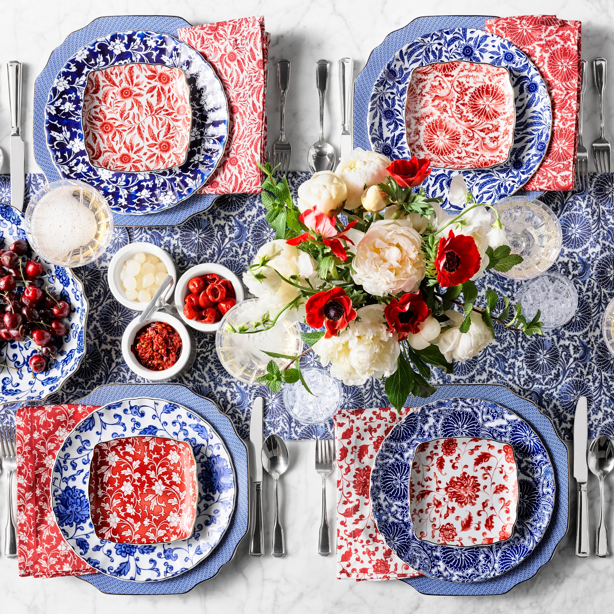 Marlo Thomas x Williams Sonoma Blue Table Runner
