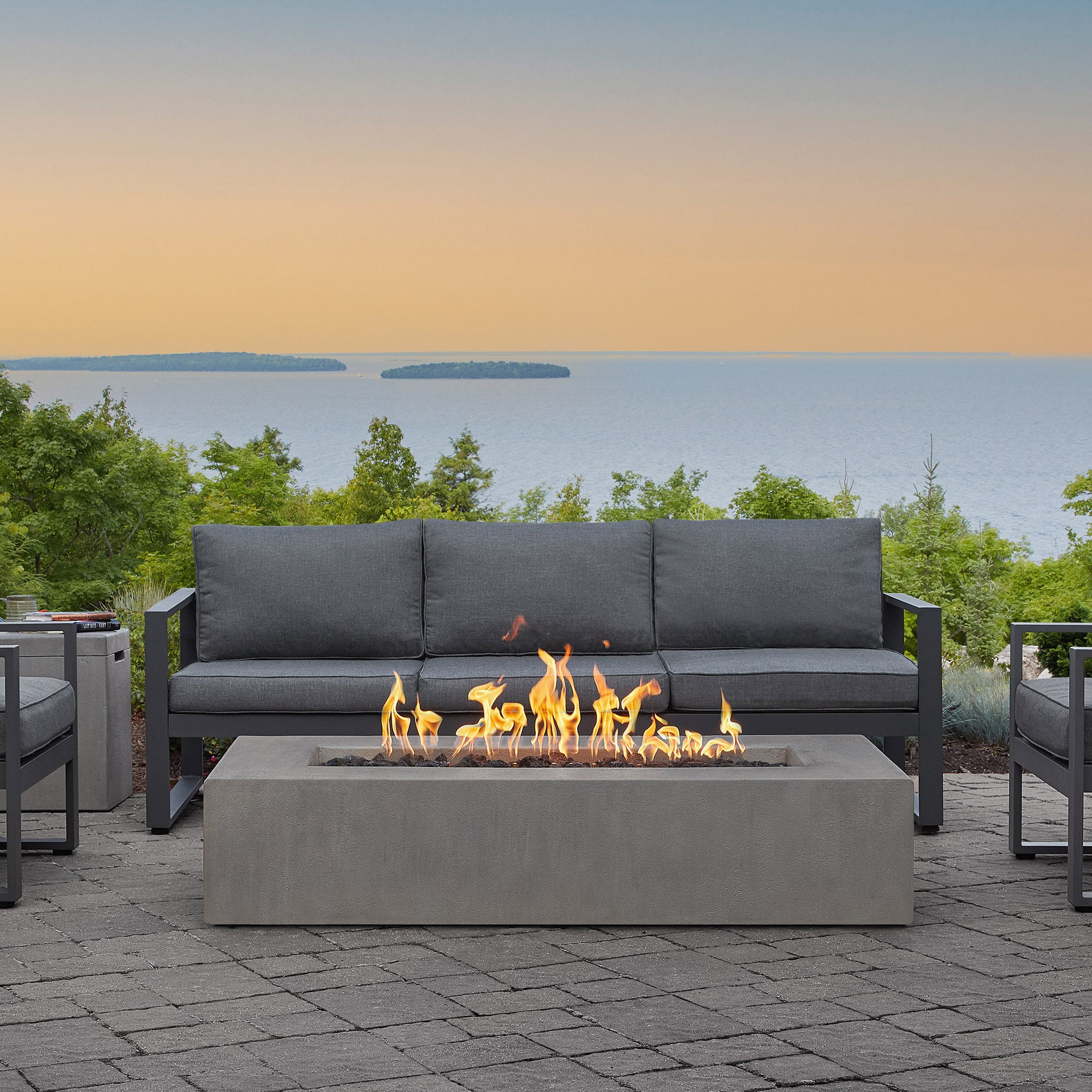 Havana Low Rectangle Fire Pit Table (60