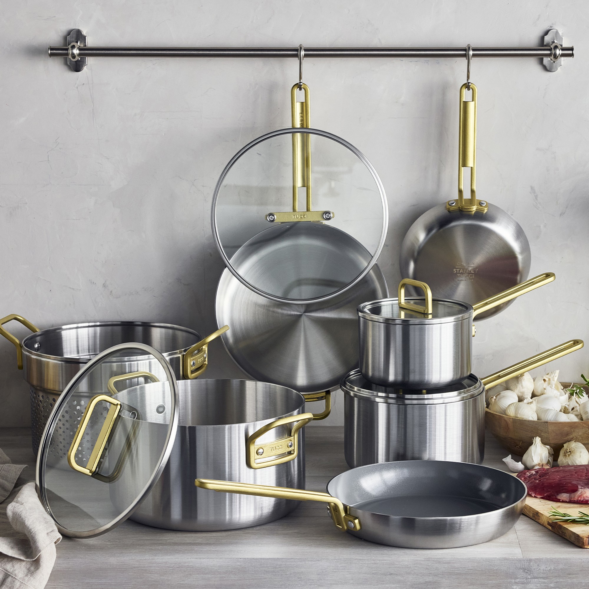 GreenPan™ Stanley Tucci™ Stainless-Steel Mixed Material 15-Piece Cookware Set