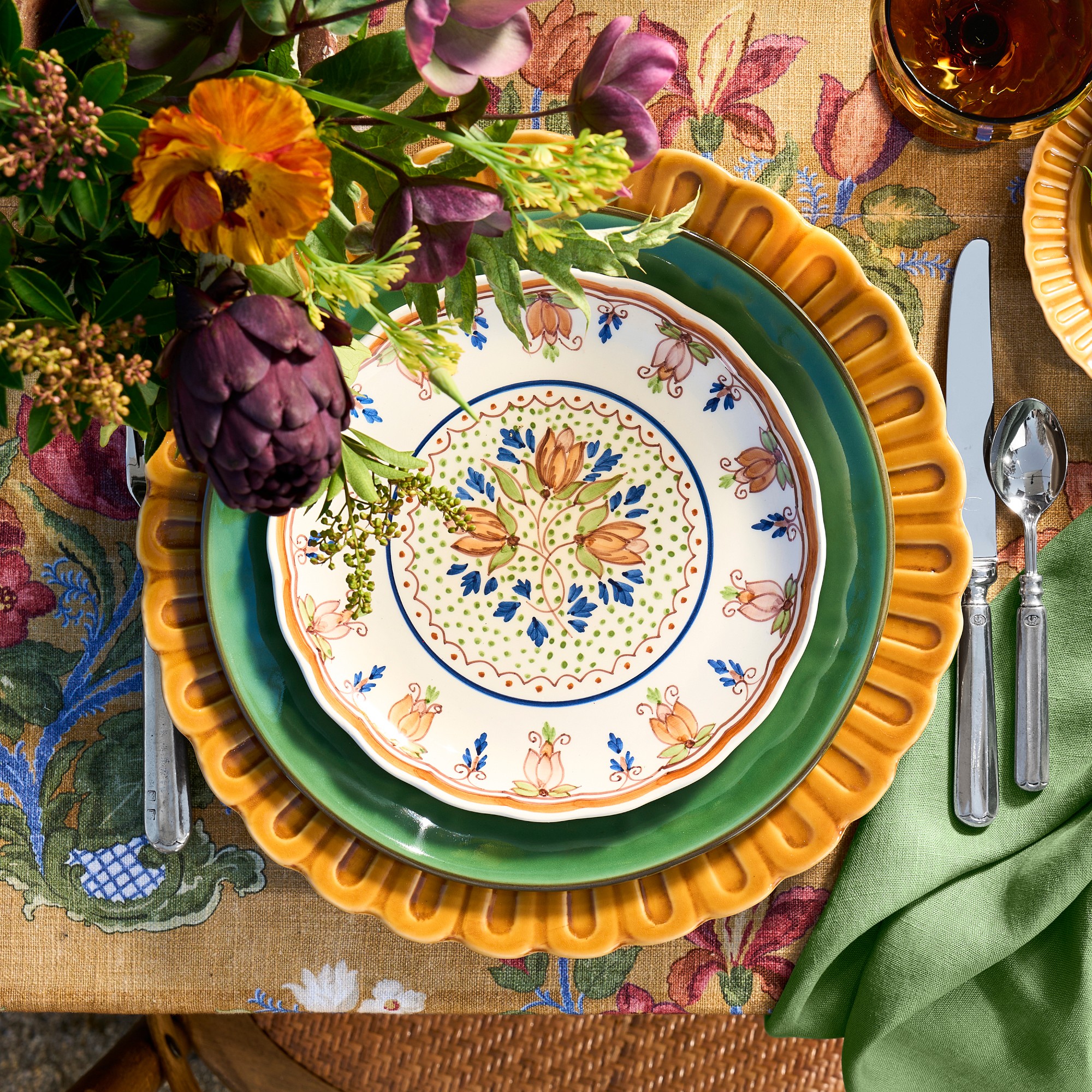 Floral Autumnal Salad Plate