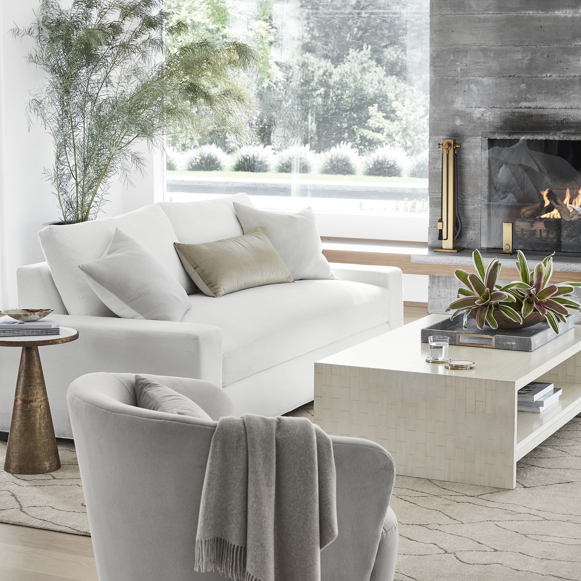 Faux Bone Rectangular Coffee Table (56