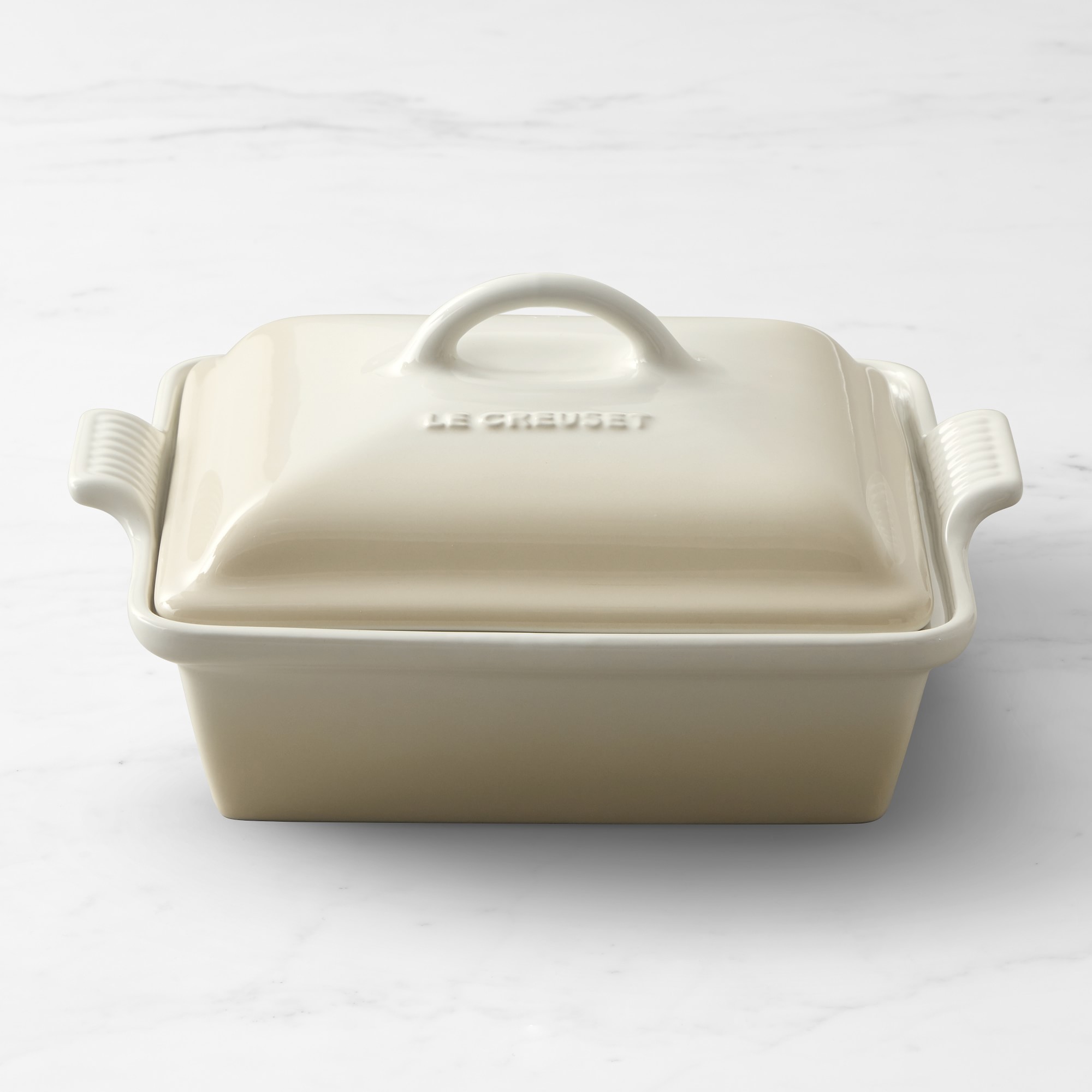 Le Creuset Heritage Stoneware Shallow Square Covered Baker, 2-Qt.