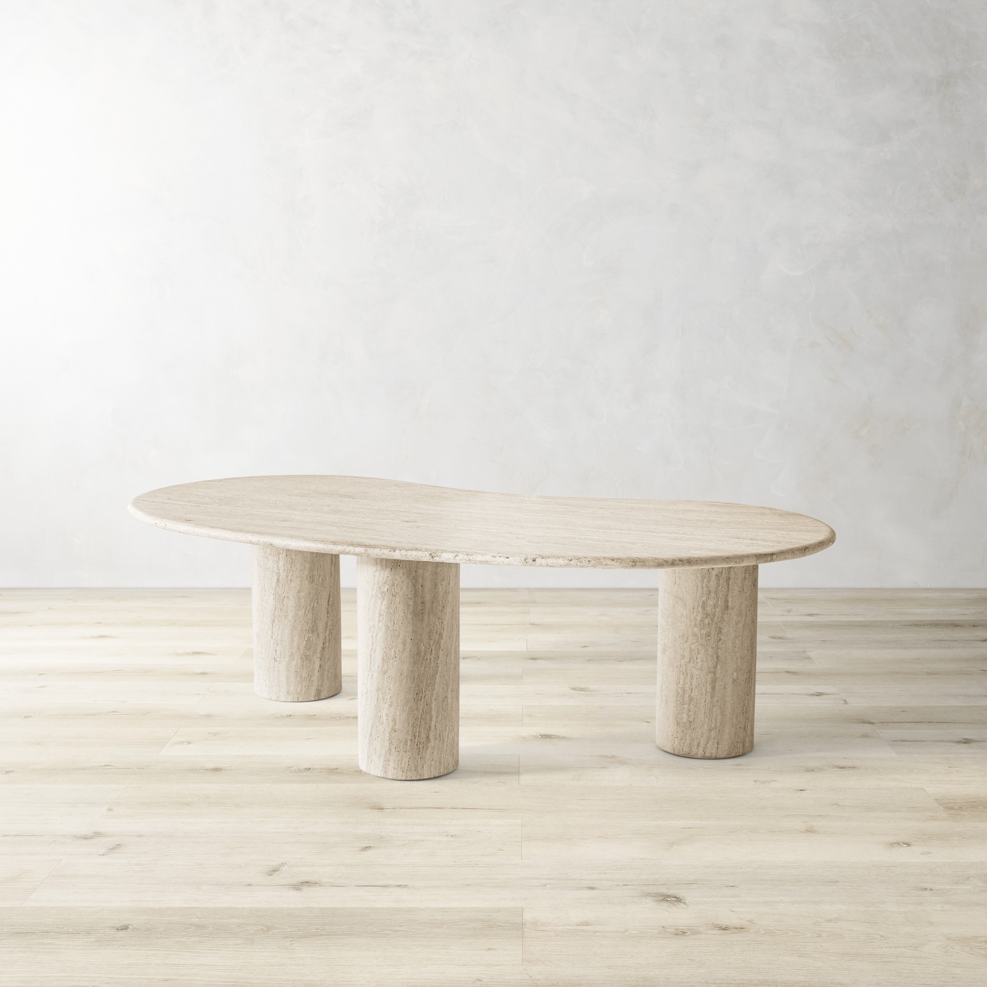 Marina Travertine Sculptural Coffee Table (55