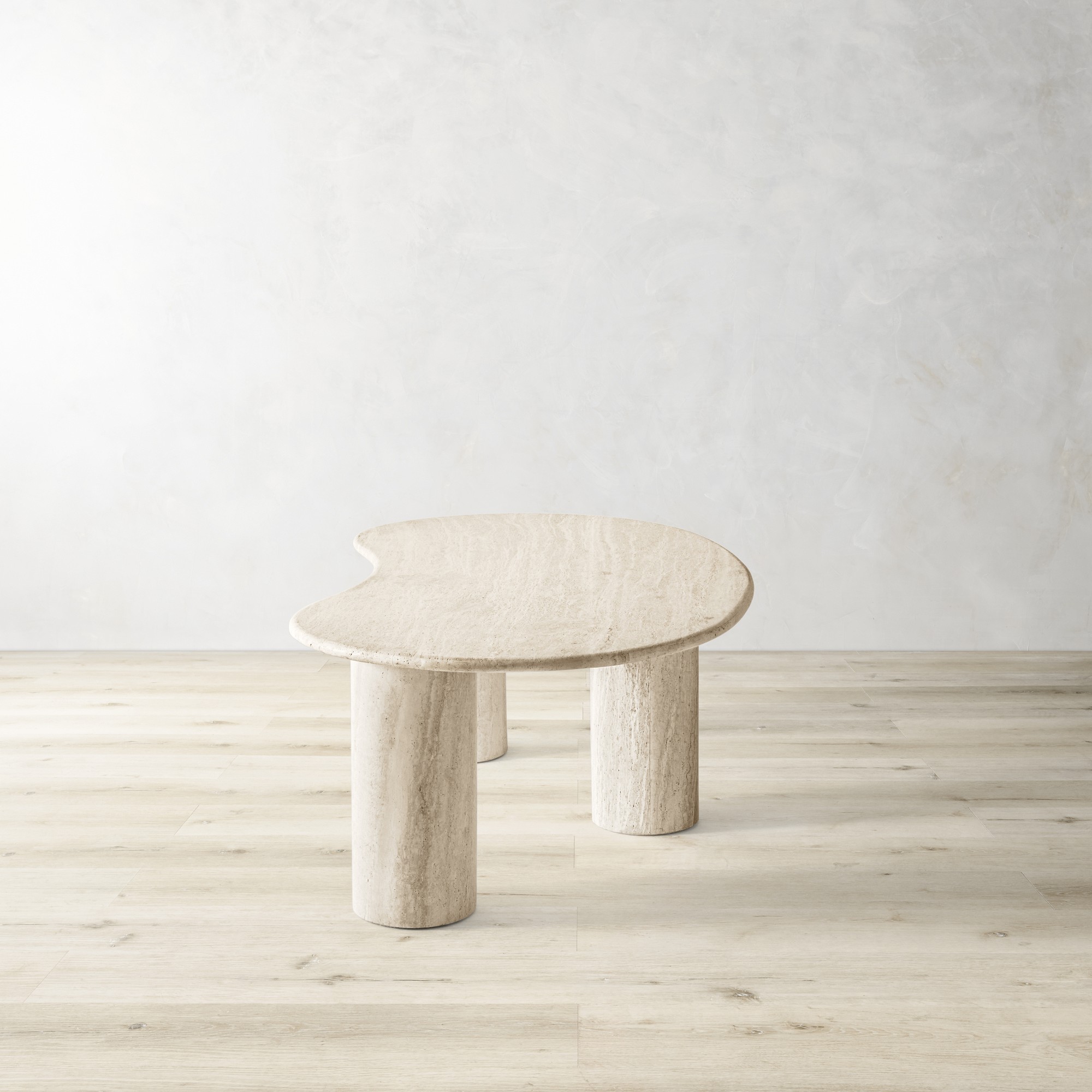 Marina Travertine Sculptural Coffee Table (55