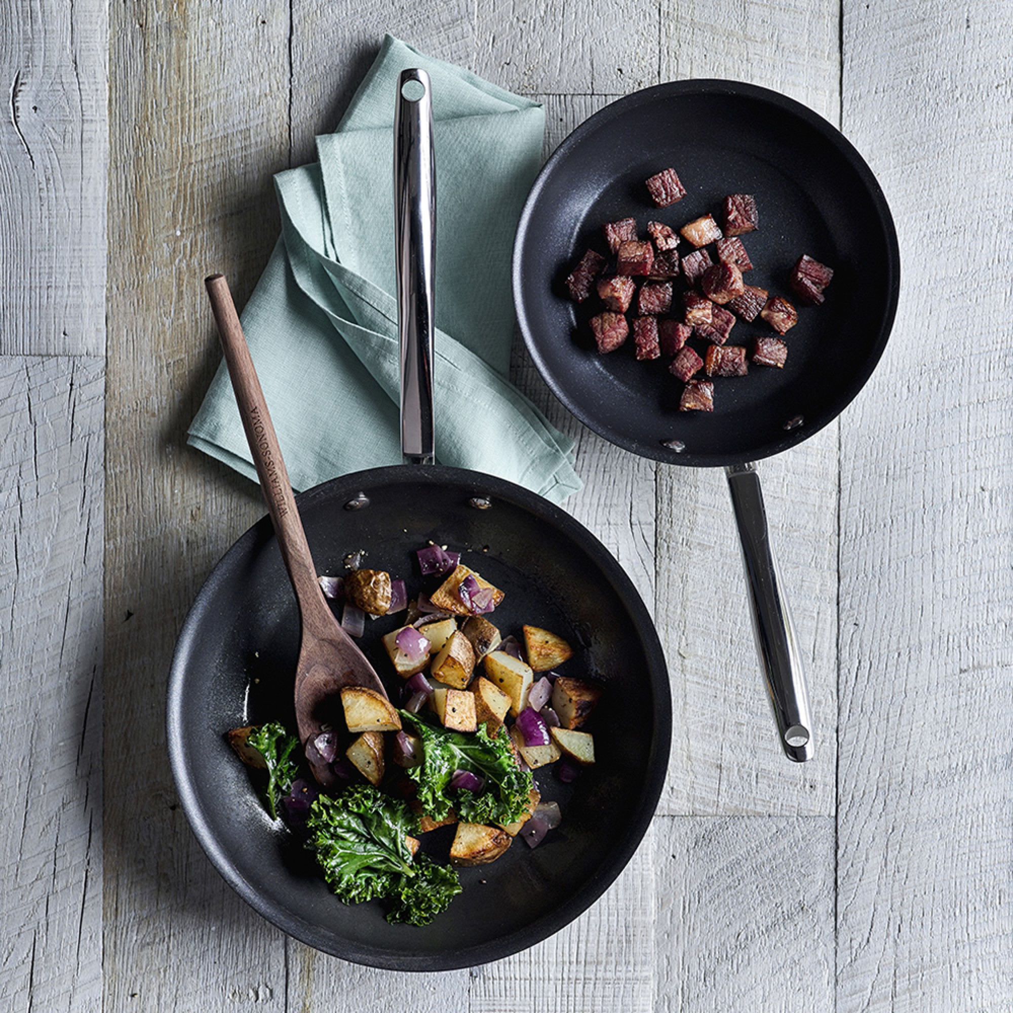 Williams Sonoma Signature Thermo-Clad™ Stainless-Steel Nonstick Fry Pan Set