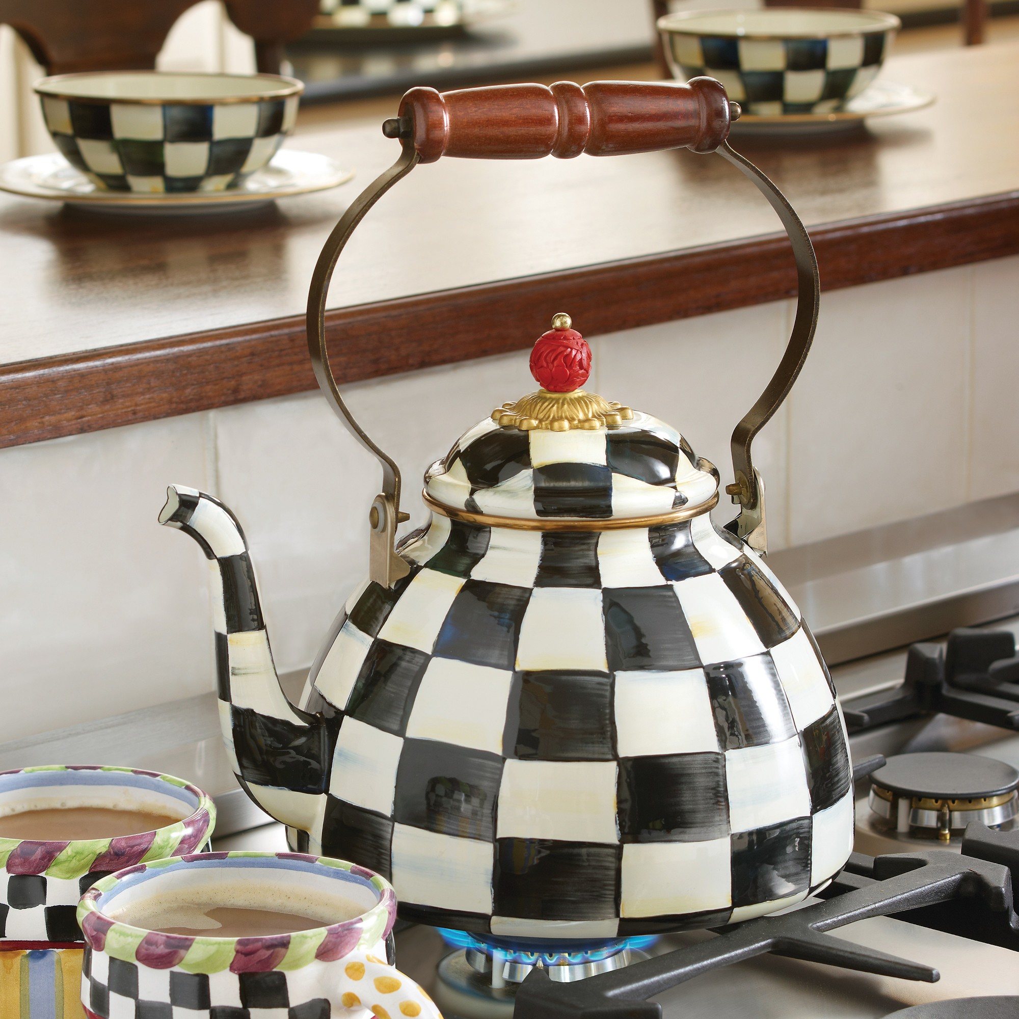 MacKenzie-Childs Courtly Check Tea Kettle