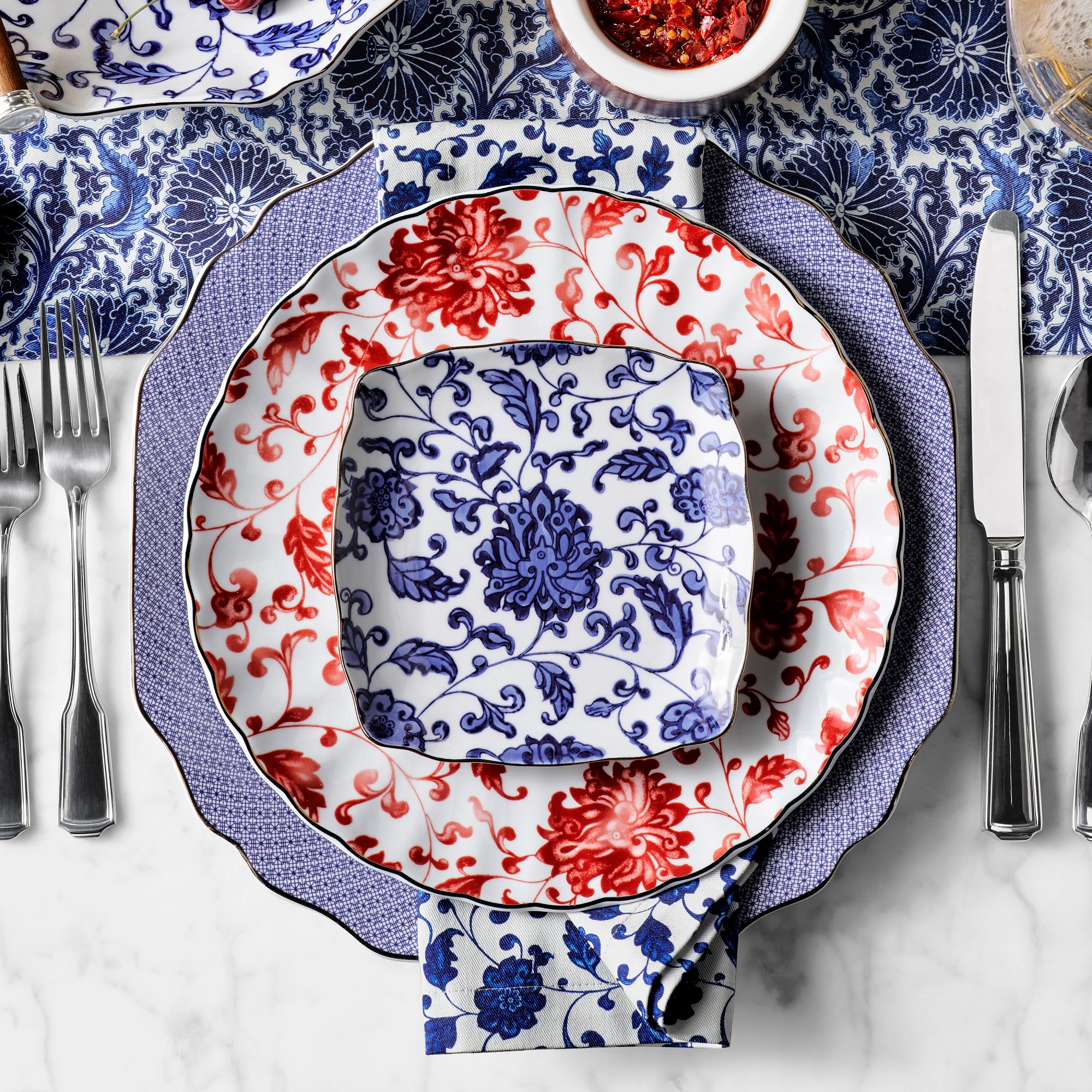 Marlo Thomas x Williams Sonoma Blue Table Runner