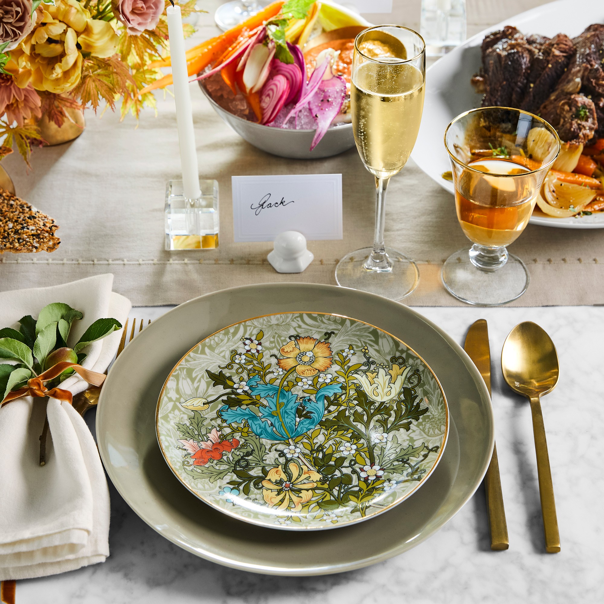 Gold Rim Goblets, Set of 4