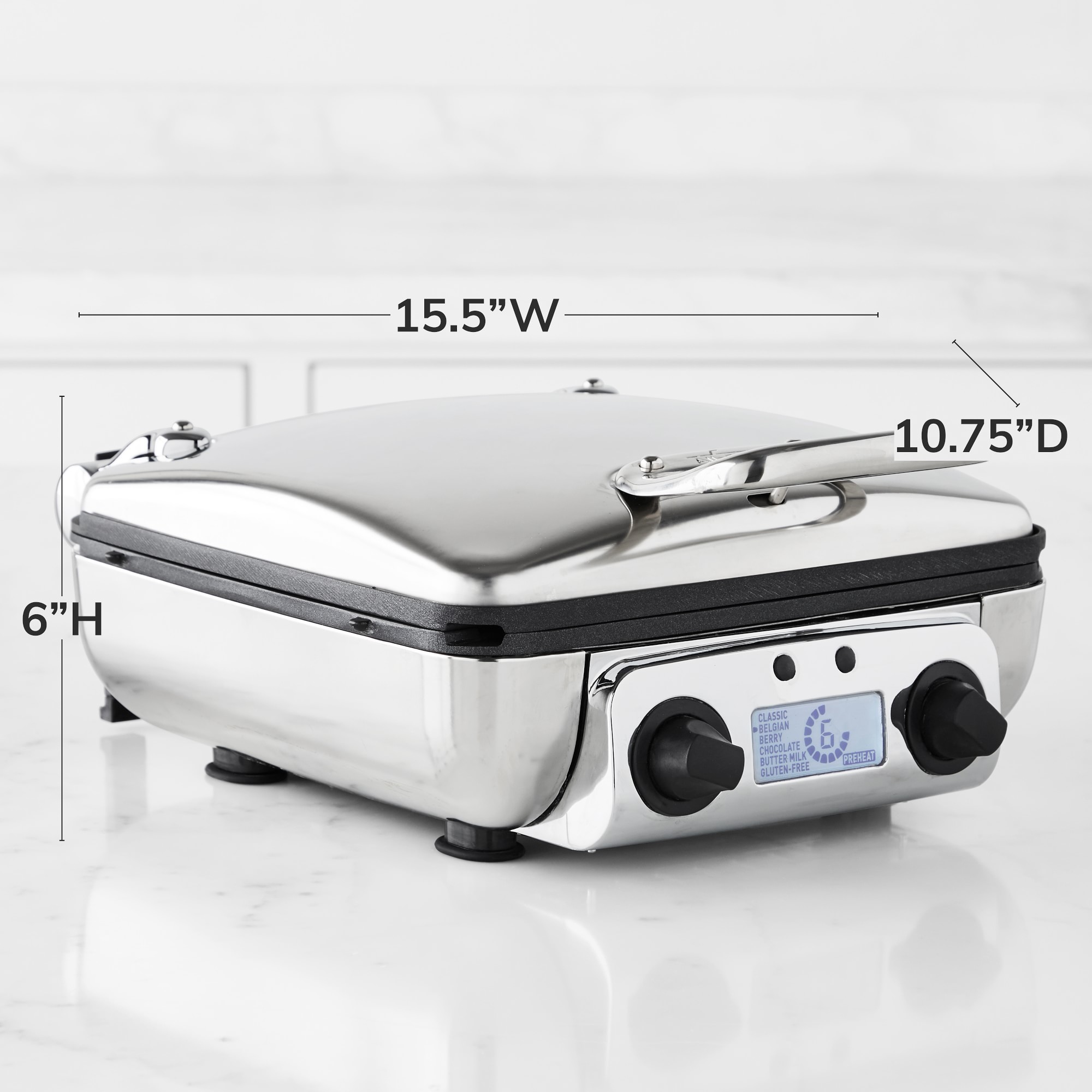 All-Clad 4-Square Digital Gourmet Waffle Maker with Removable Plates