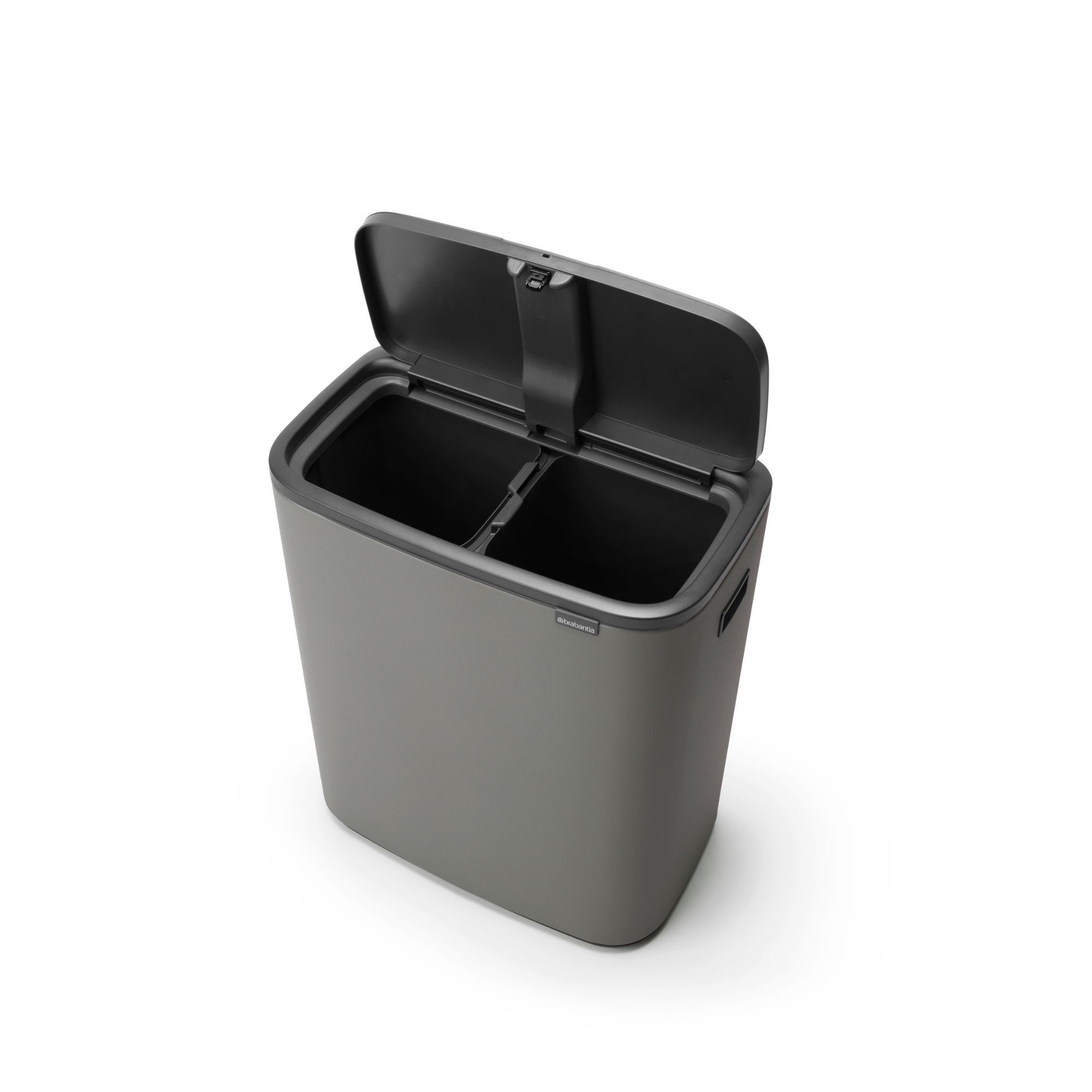 Brabantia Bo Touch Top Dual Compartment Recycling Trash Can, 2 x 8 Gallon
