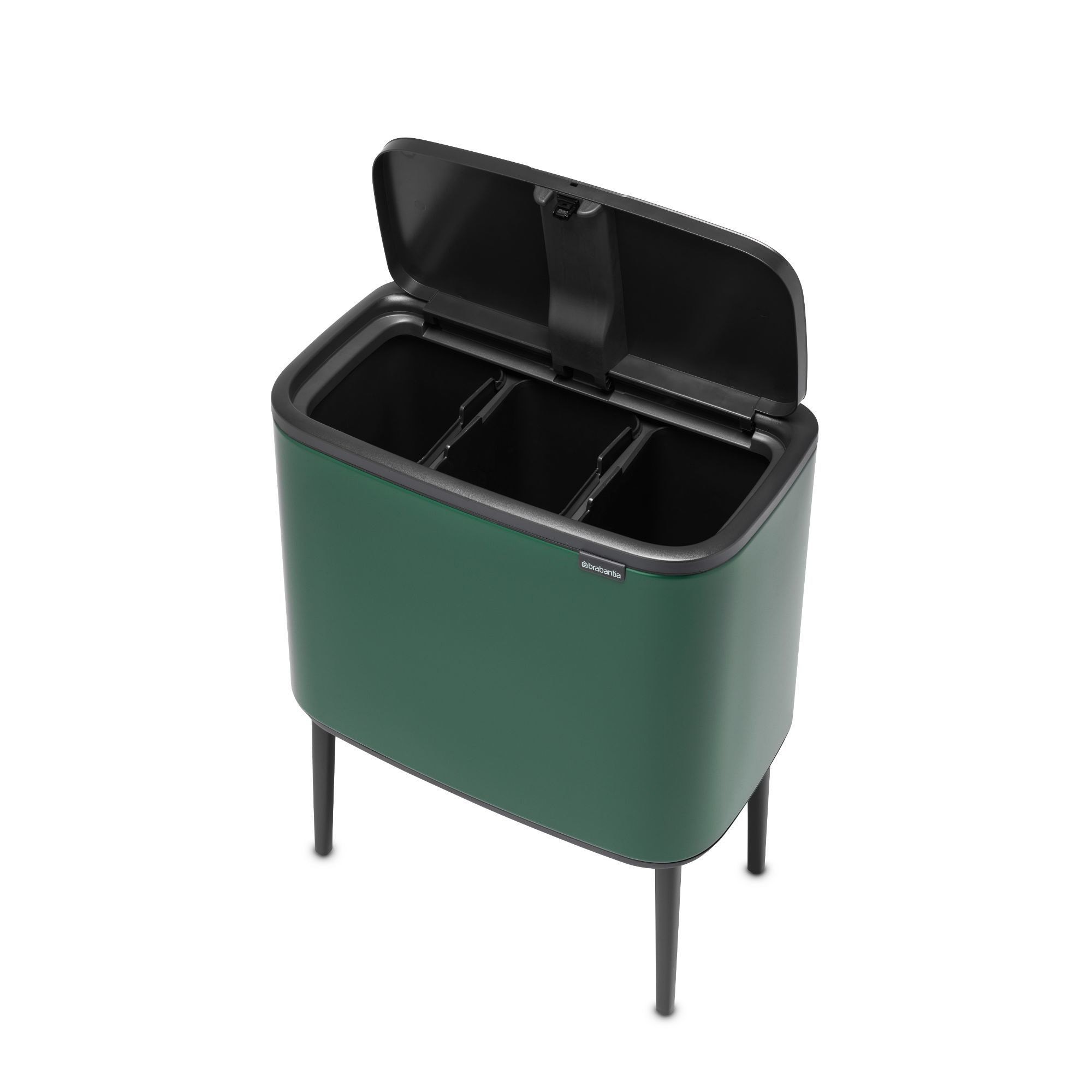 Brabantia Bo Touch Top Multi Compartment Recycling Trash Can, 3 x 3 Gallon