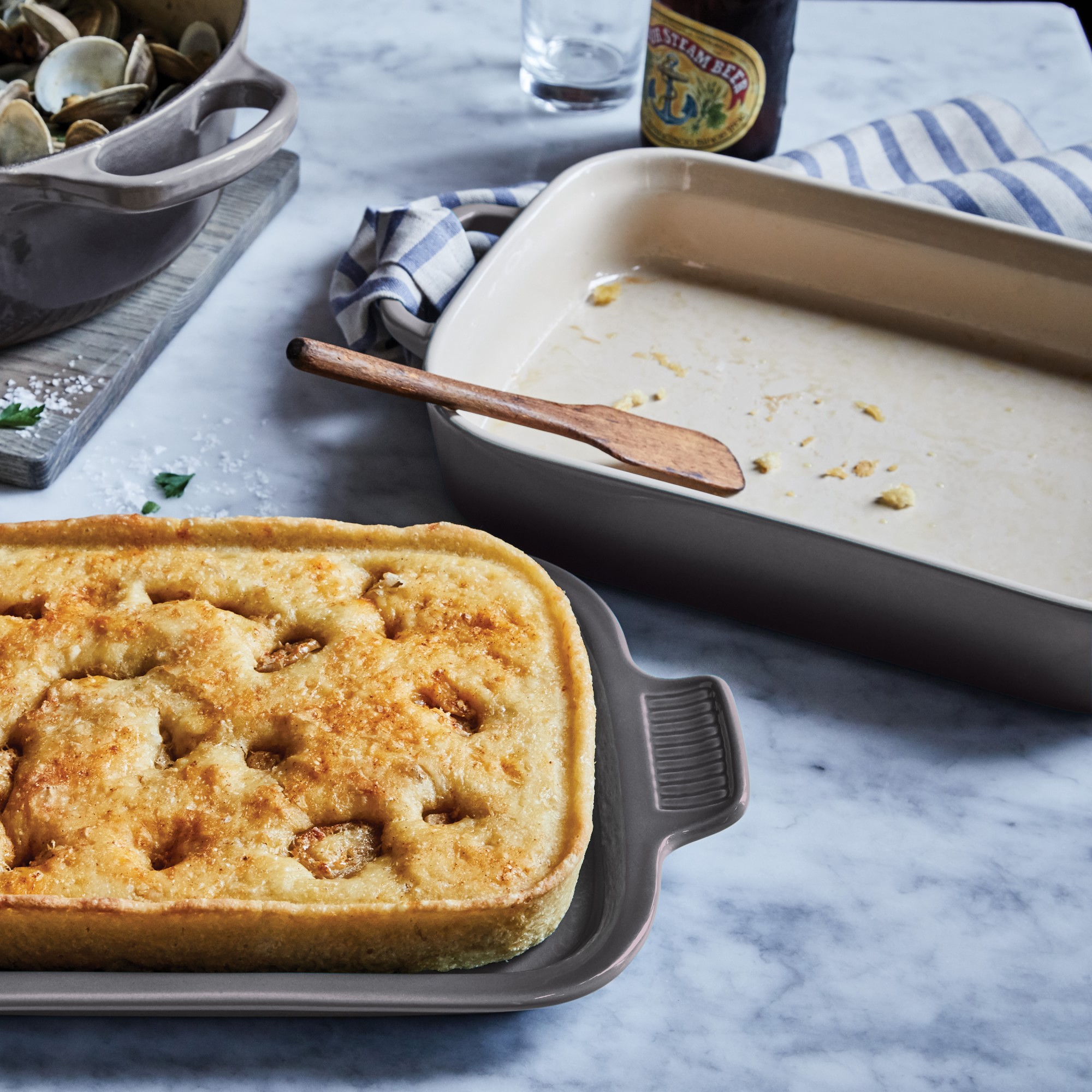 Le Creuset Stoneware Rectangular Baker with Platter Lid, 2 3/4 Qt.