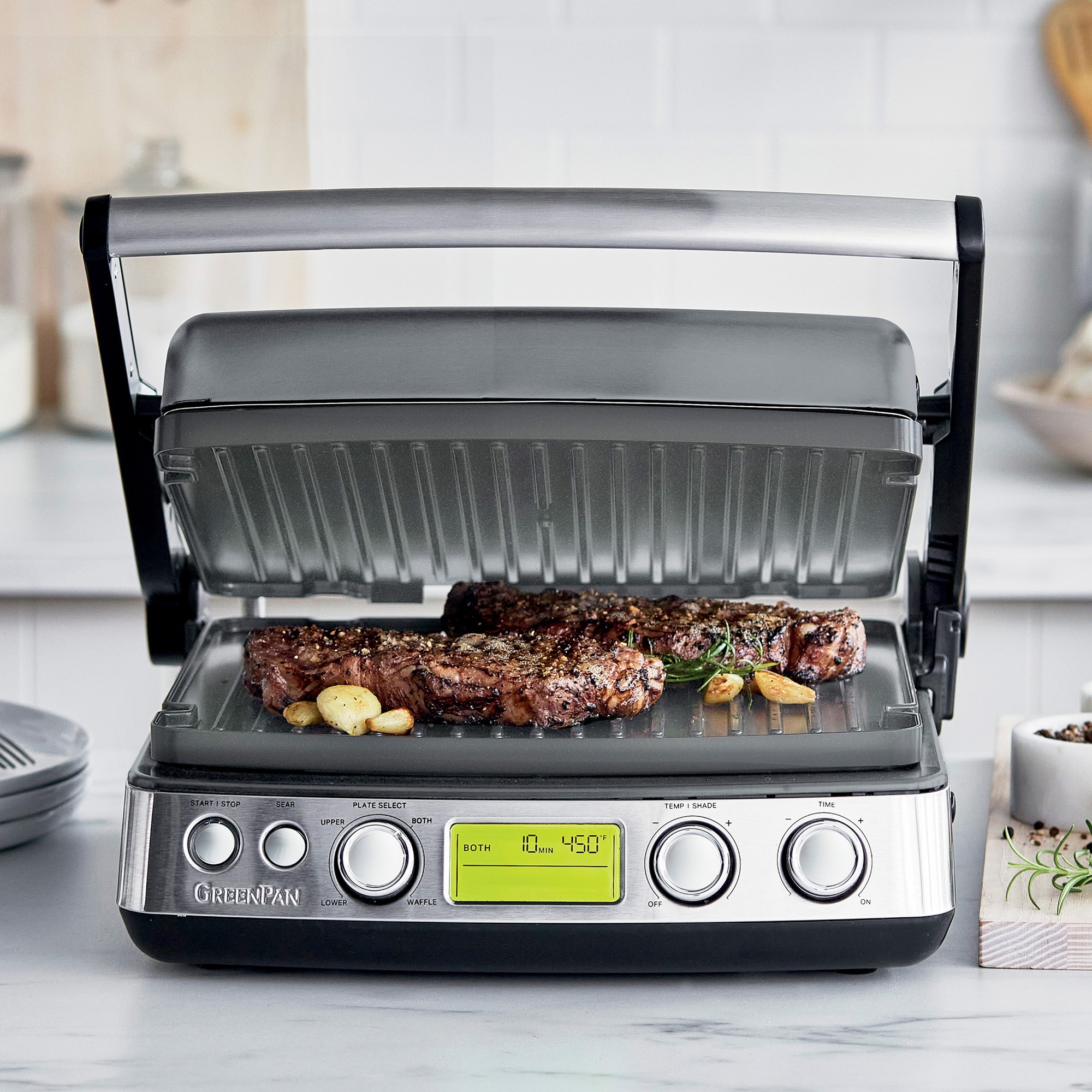 GreenPan™ Elite 7-in-1 Contact Grill, Griddle, & Waffler