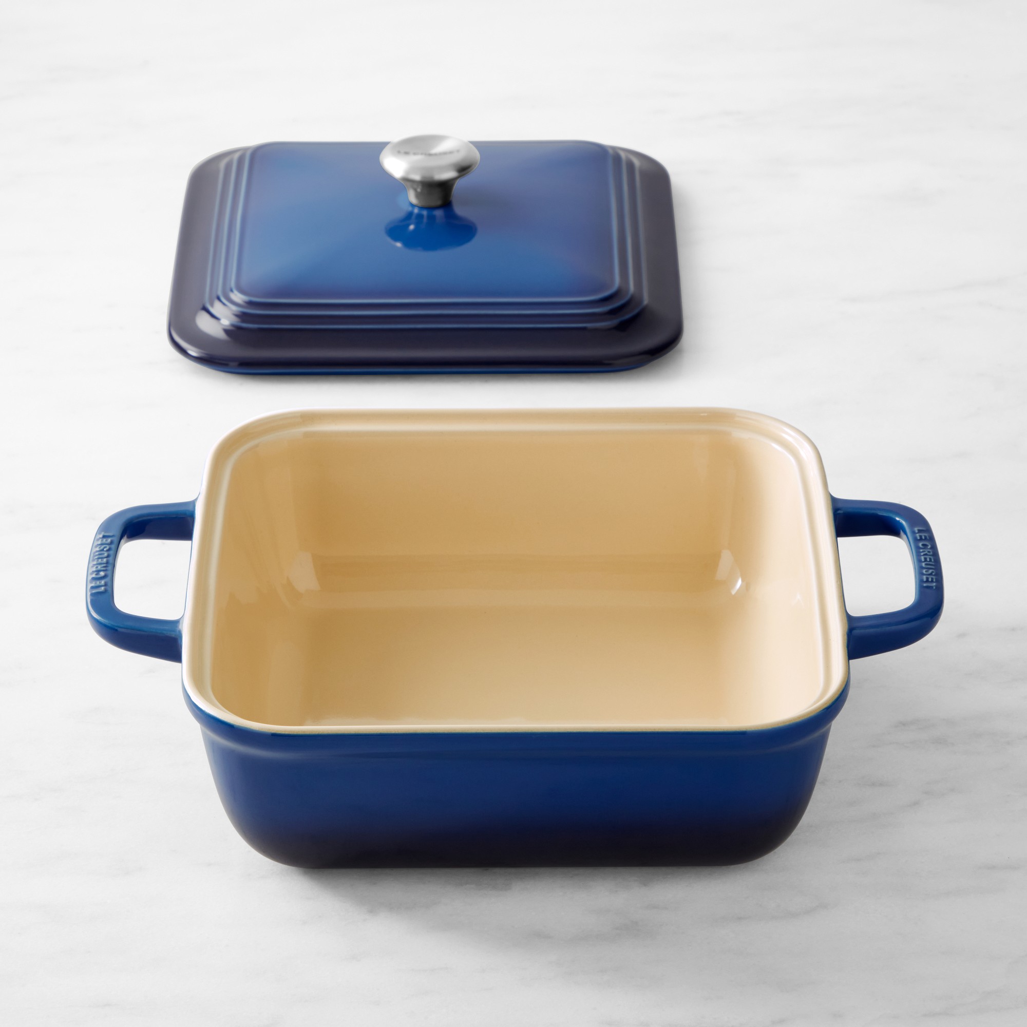 Le Creuset San Francisco Stoneware Square Covered Baker, 3-Qt.
