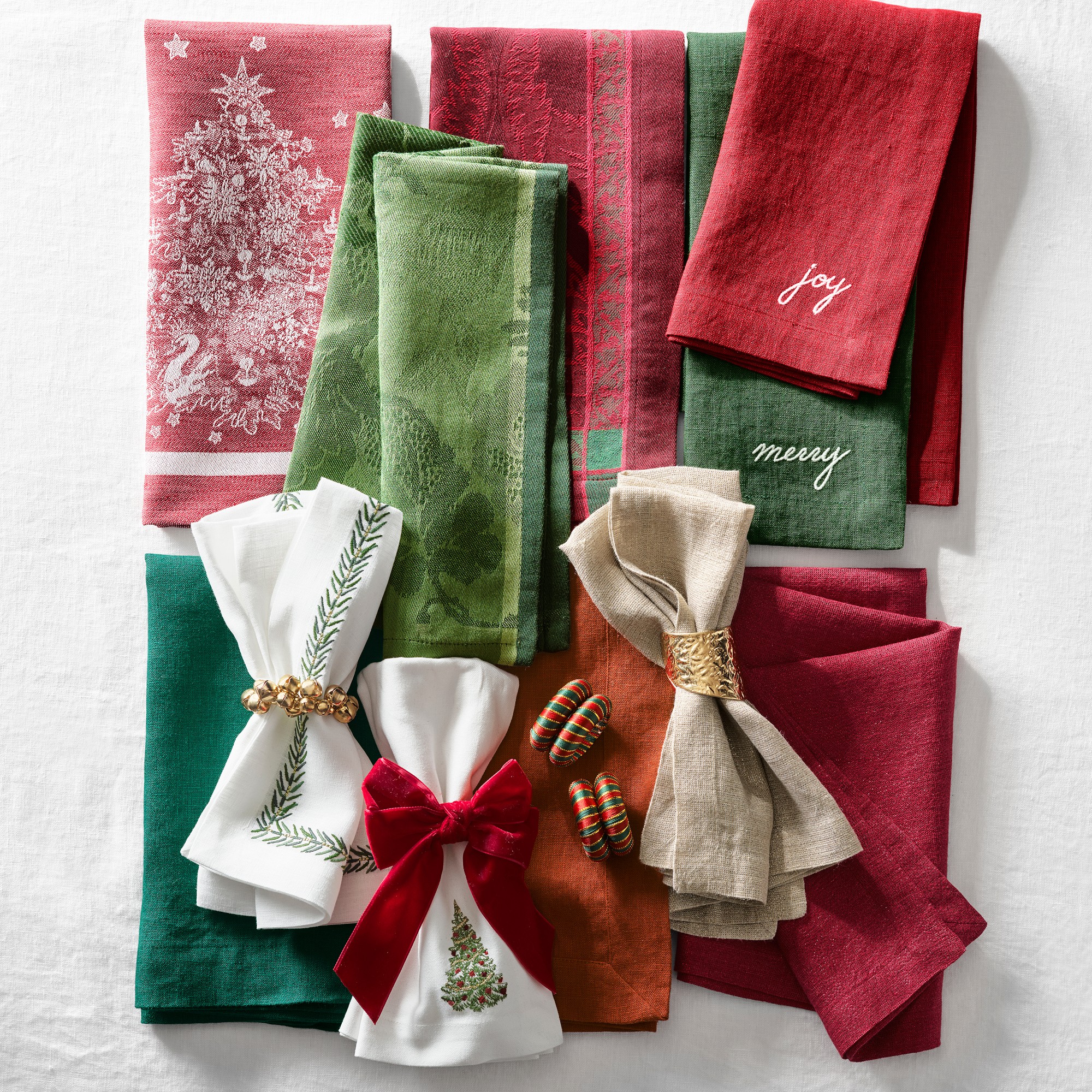 Velvet Bow Napkin Rings, Set of 4