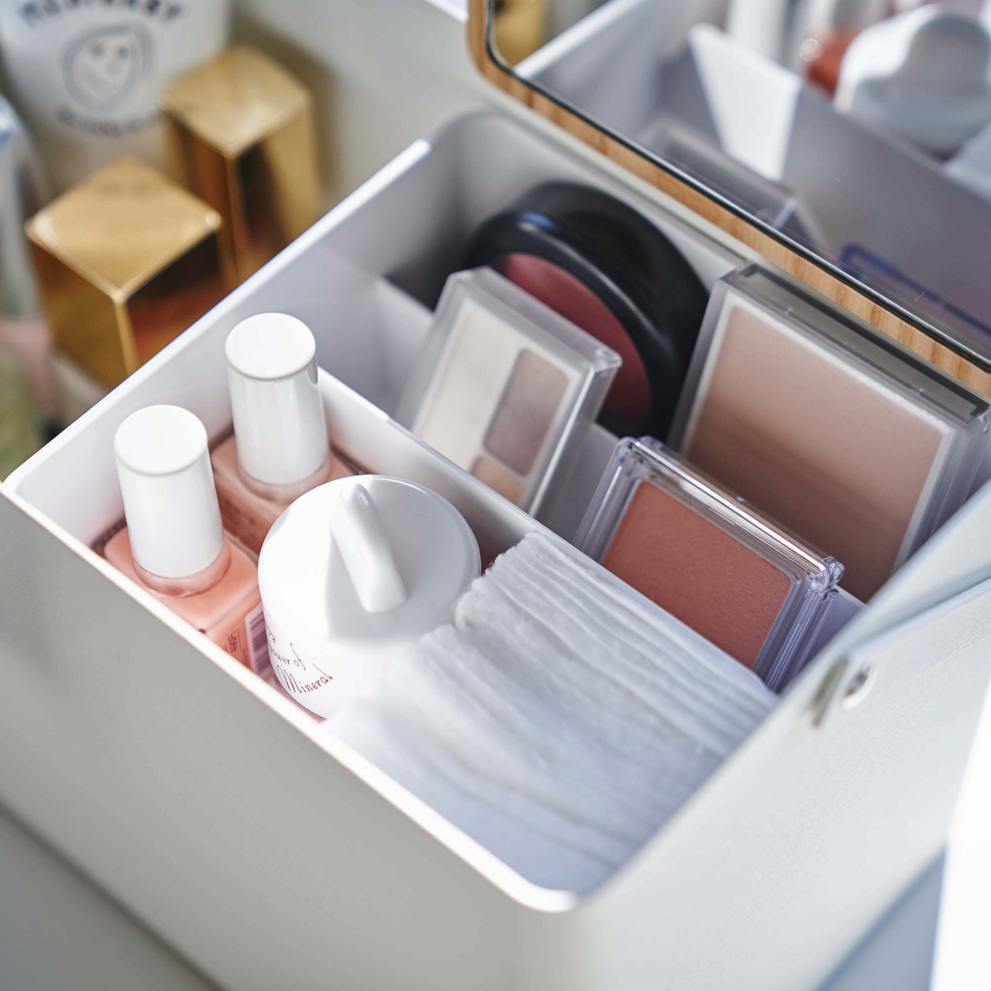 Yamazaki Home Makeup Organizer with Mirror