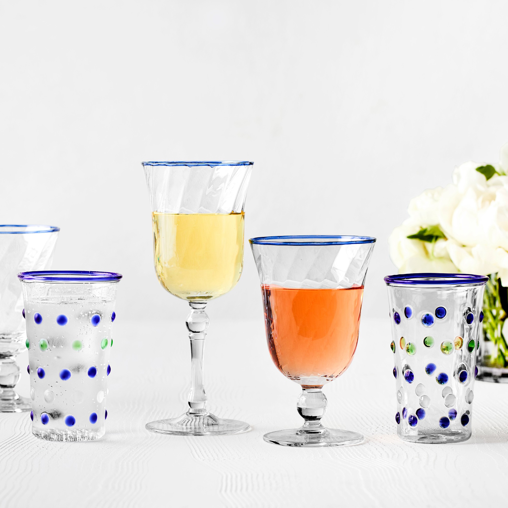 AERIN Swirl Wine Glasses, Set of 4