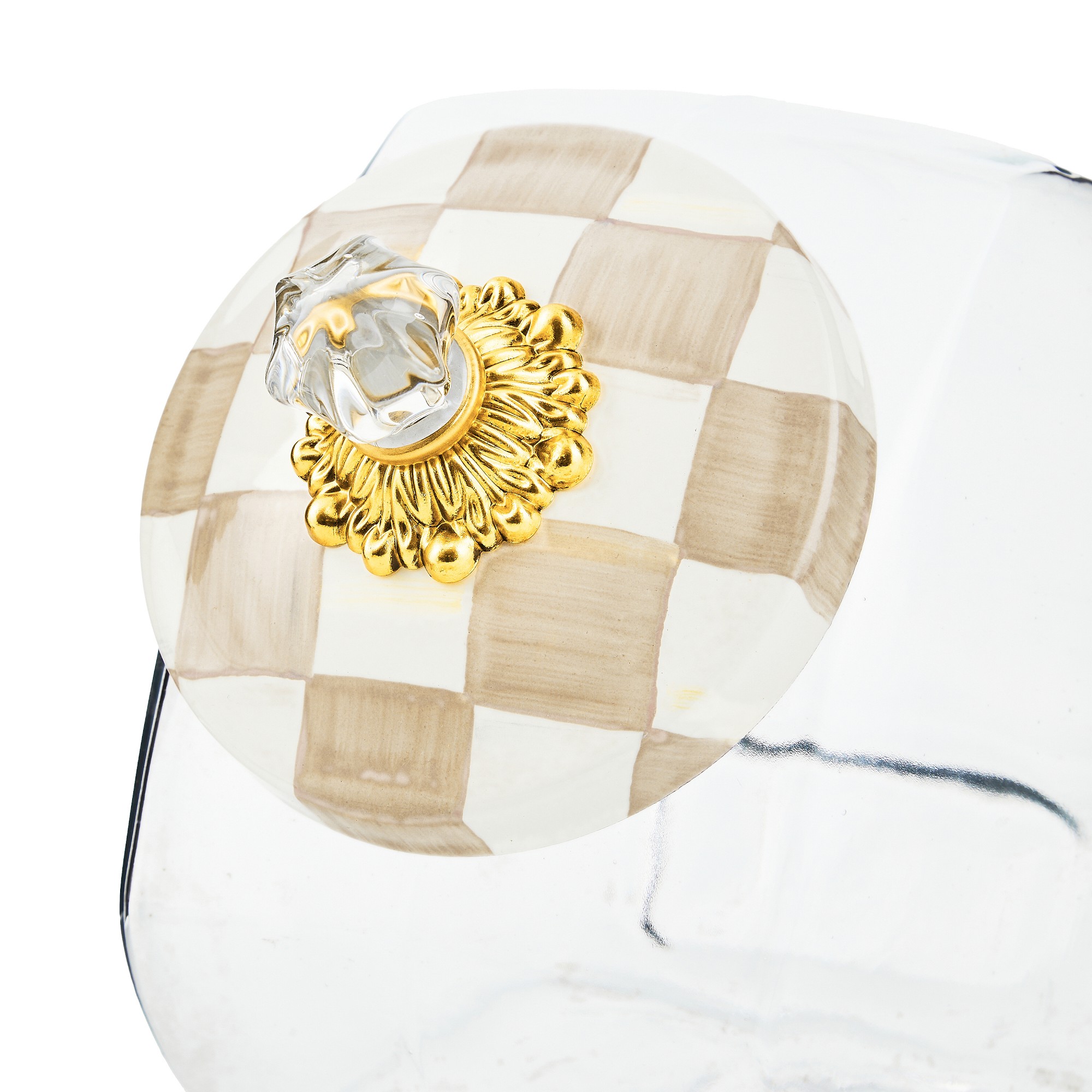 MacKenzie-Childs Mocha Check Cookie Jar