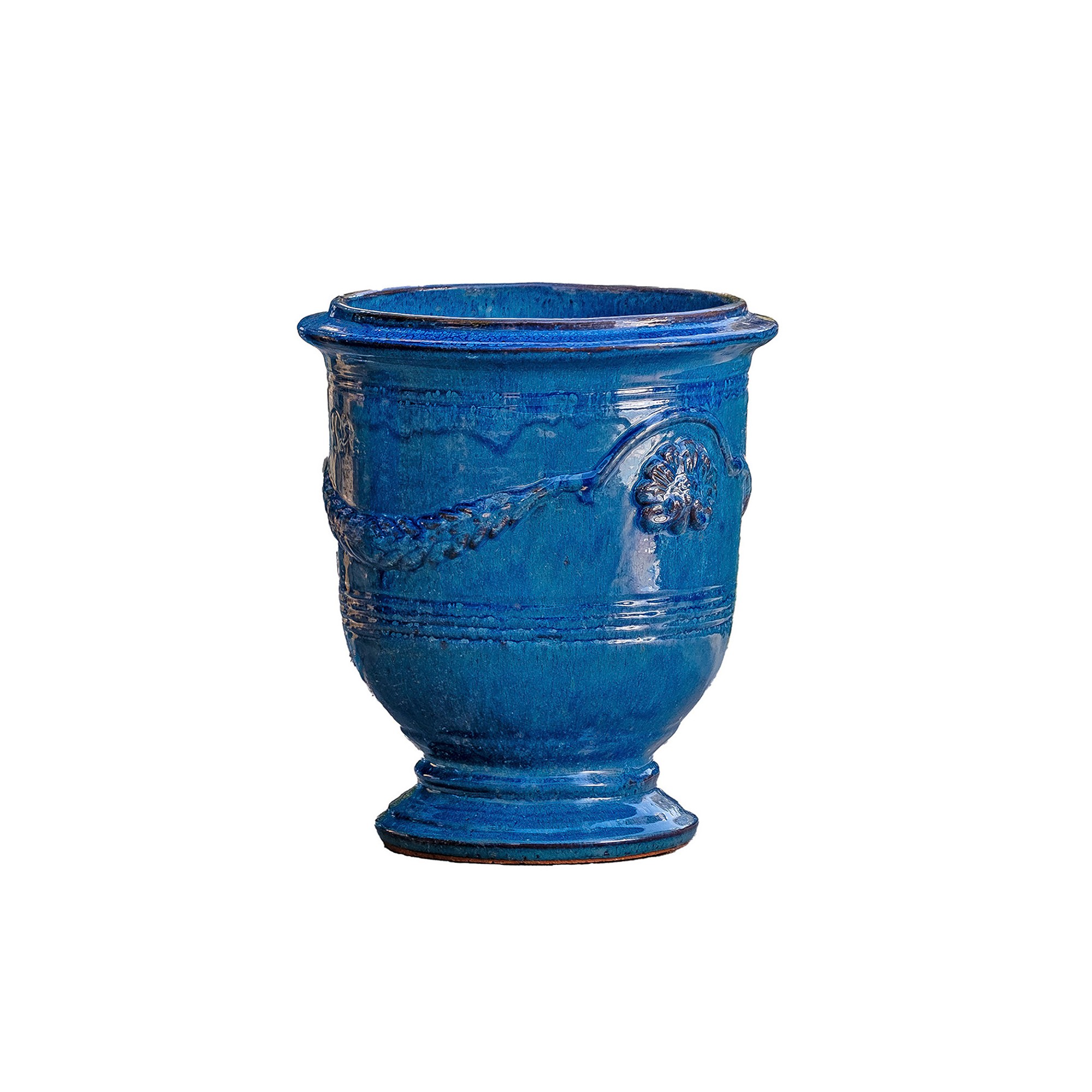 Coquille Anduze Urn in Cerulean
