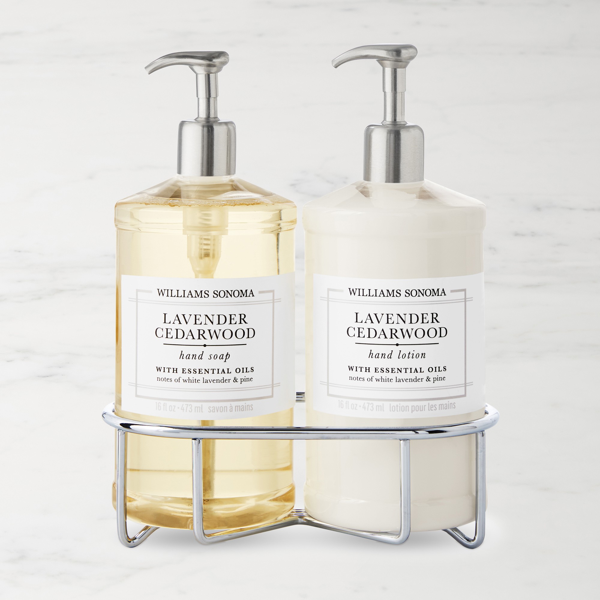 Williams Sonoma Lavender Cedarwood Hand Soap & Lotion 3-Piece Set