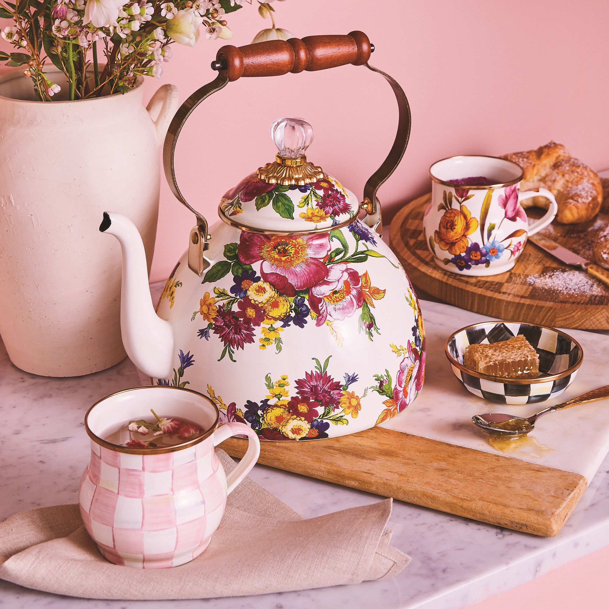 MacKenzie-Childs Flower Market Tea Kettle