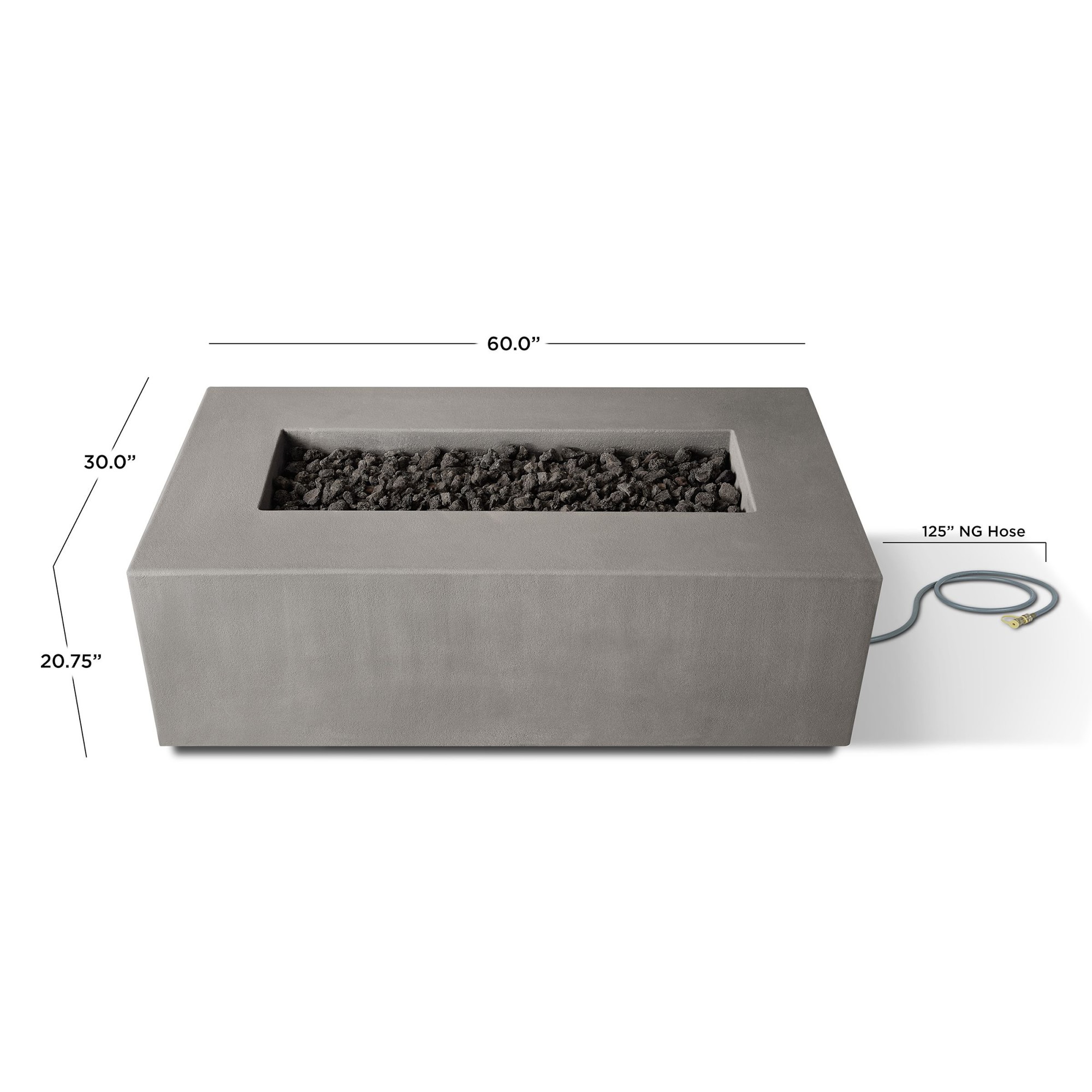 Havana Casual Rectangle Fire Table (60