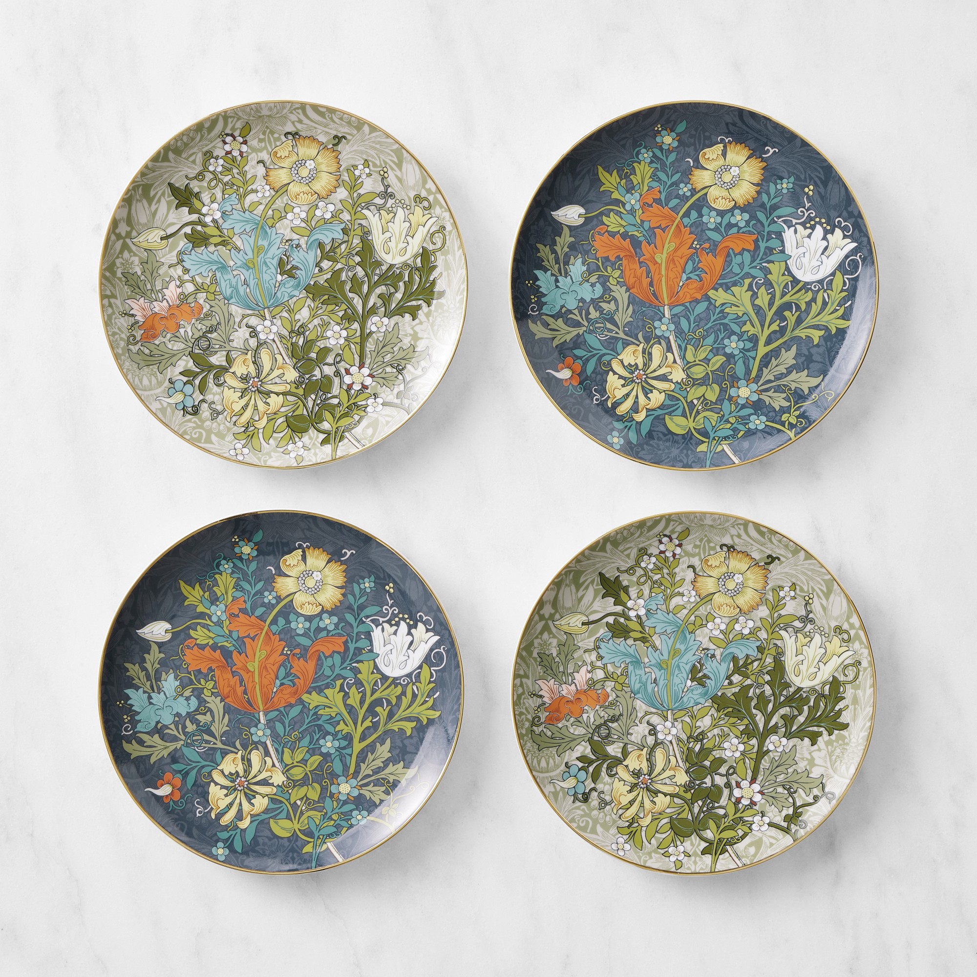 Morris & Co. x Williams Sonoma Cotswold Mixed Salad Plates, Set of 4