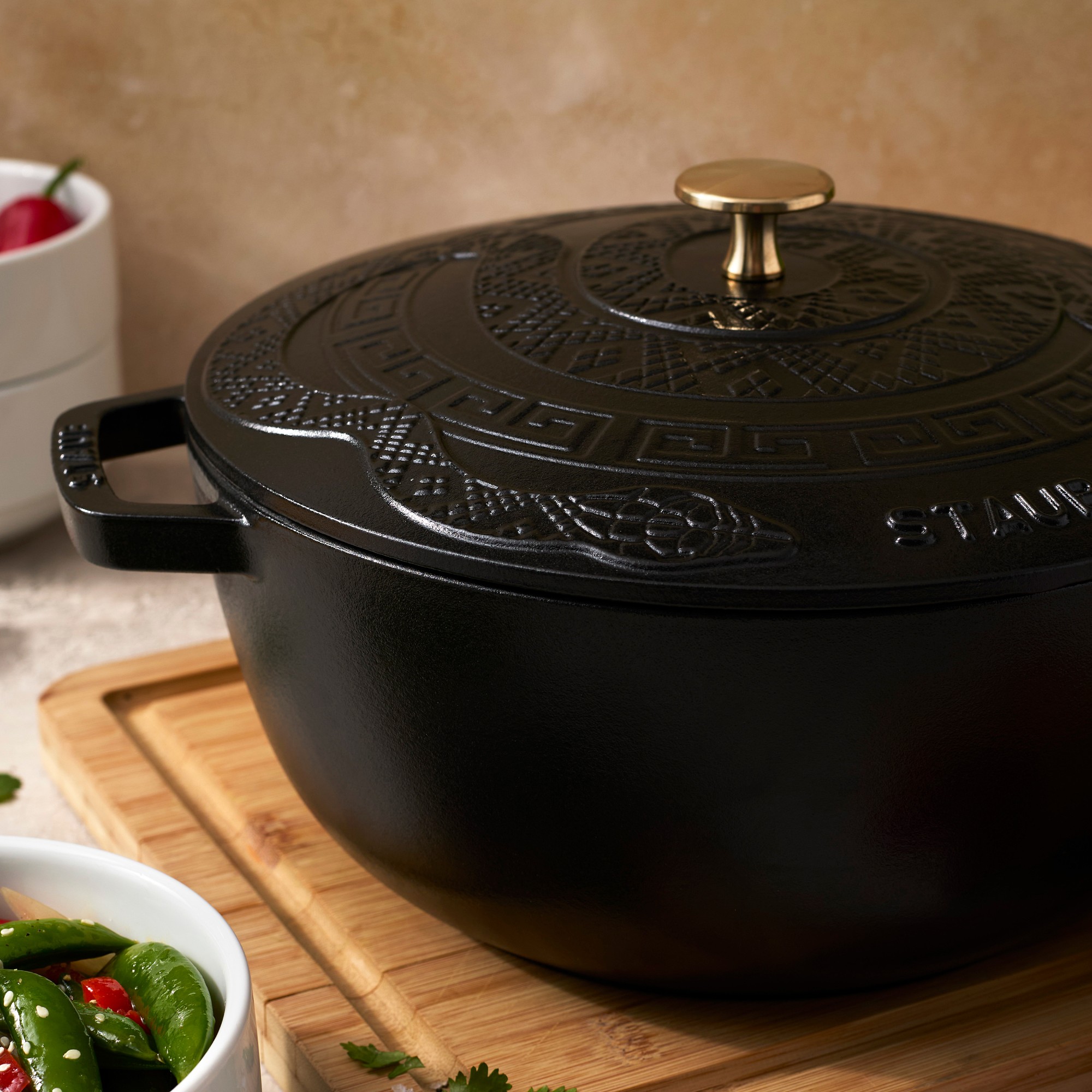 Staub Enameled Cast Iron Essential French Oven with Snake Lid, 5-Qt.