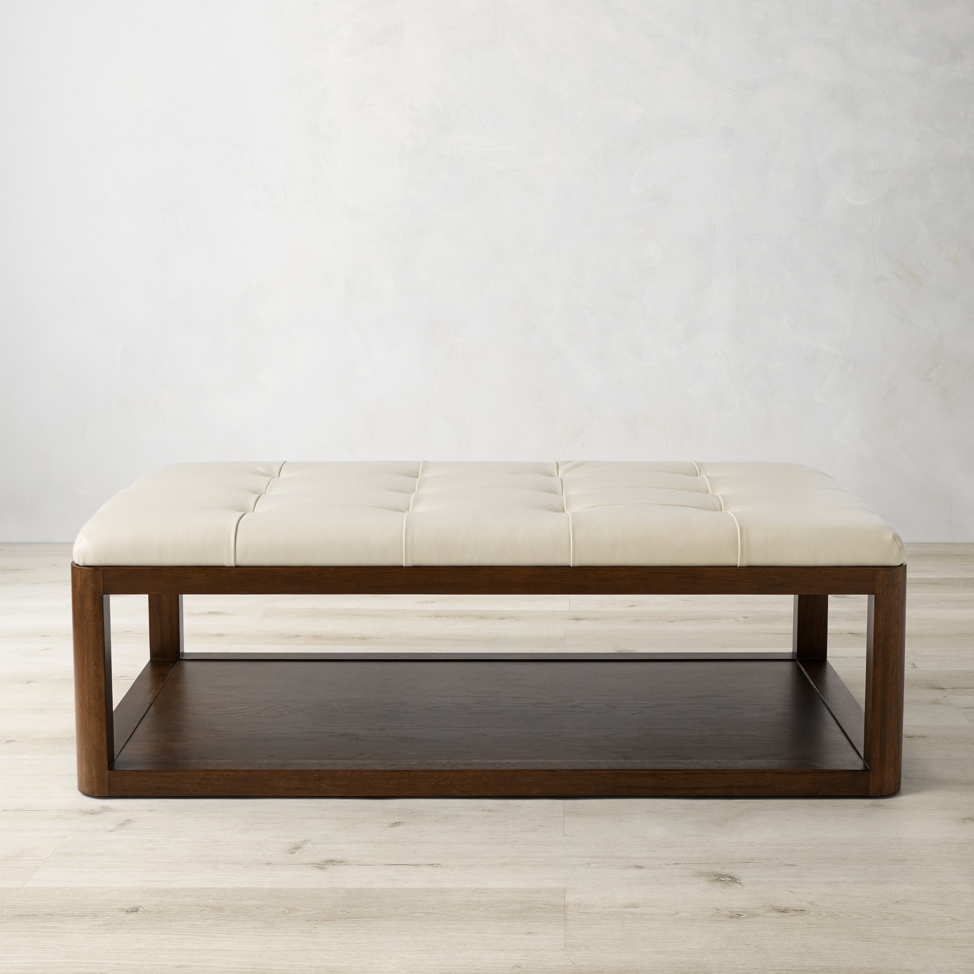Porte Grid Tufted Rectangular Ottoman (48