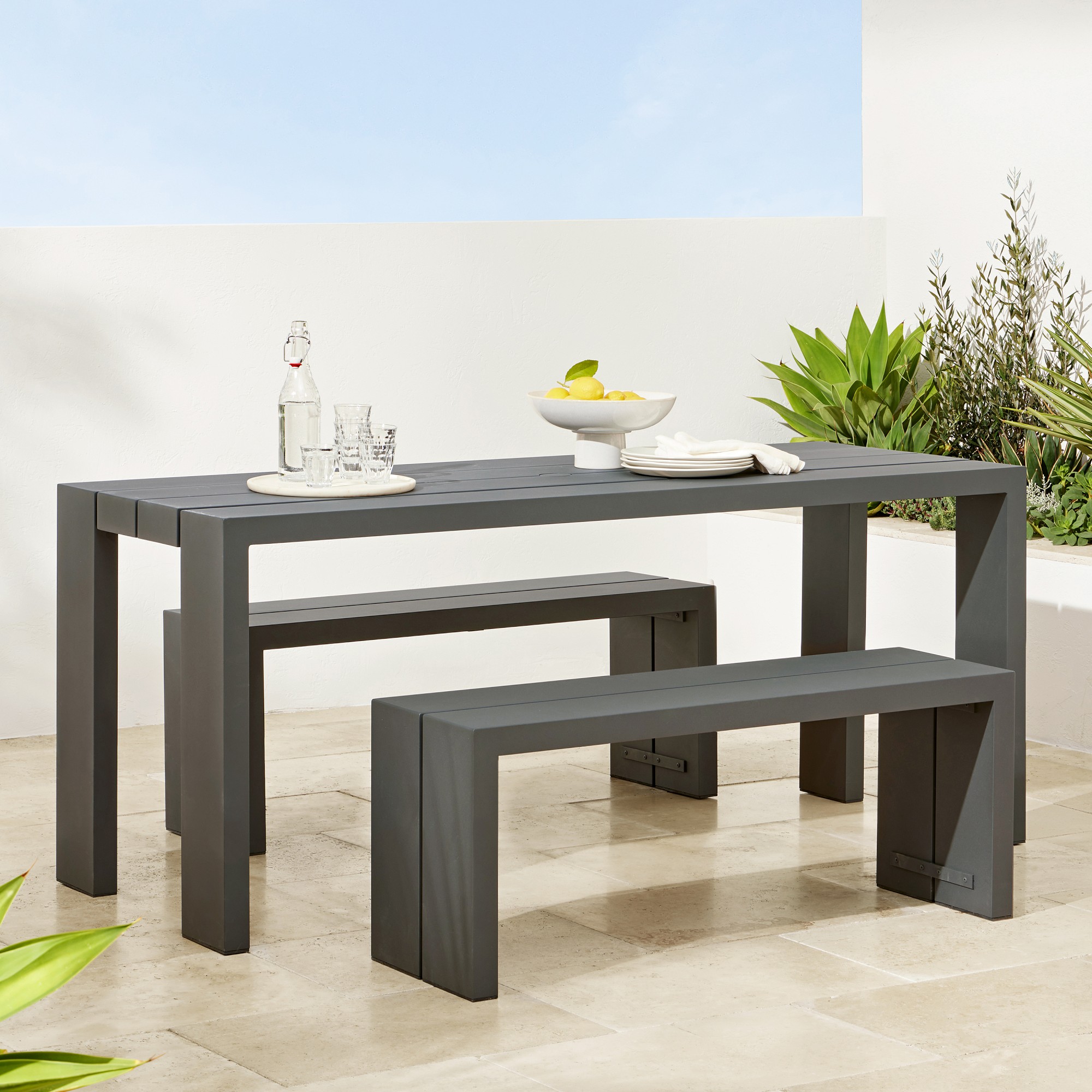 Larnaca Outdoor Metal Dining Bench (46