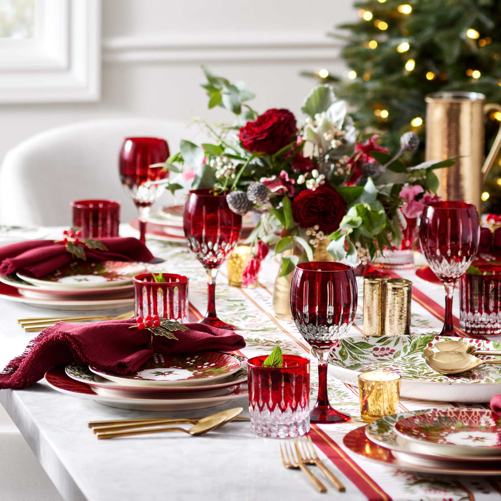 Wilshire Jewel Cut Mixed Wine Glasses, Set of 4