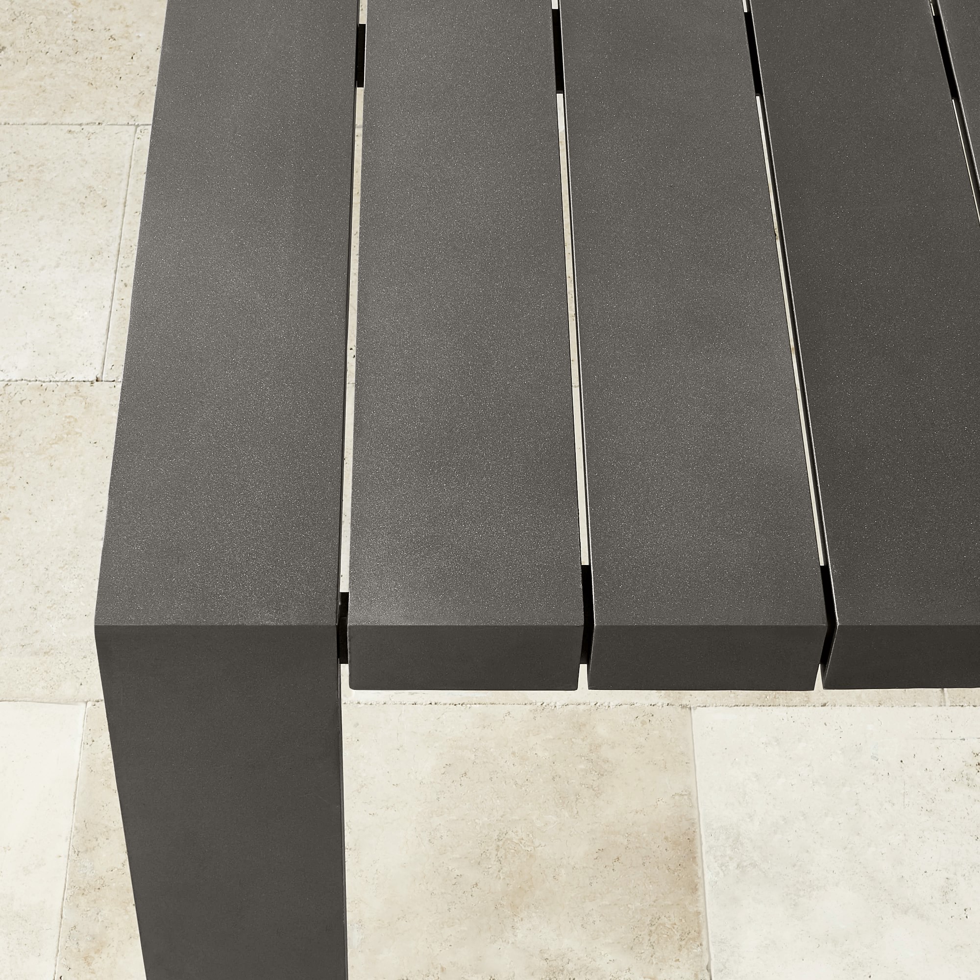 Larnaca Outdoor Slate Grey Metal Dining Table (94