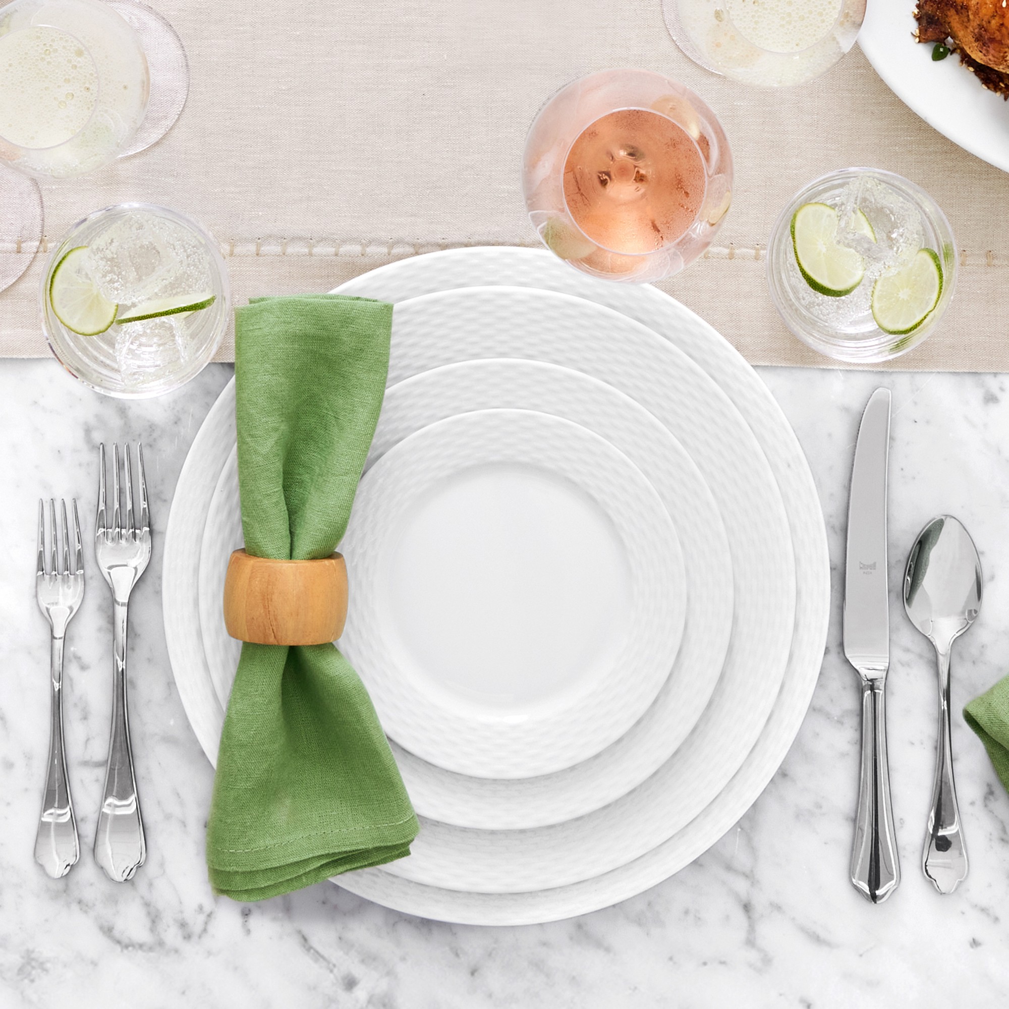 Pillivuyt Basketweave Porcelain Dinner Plates