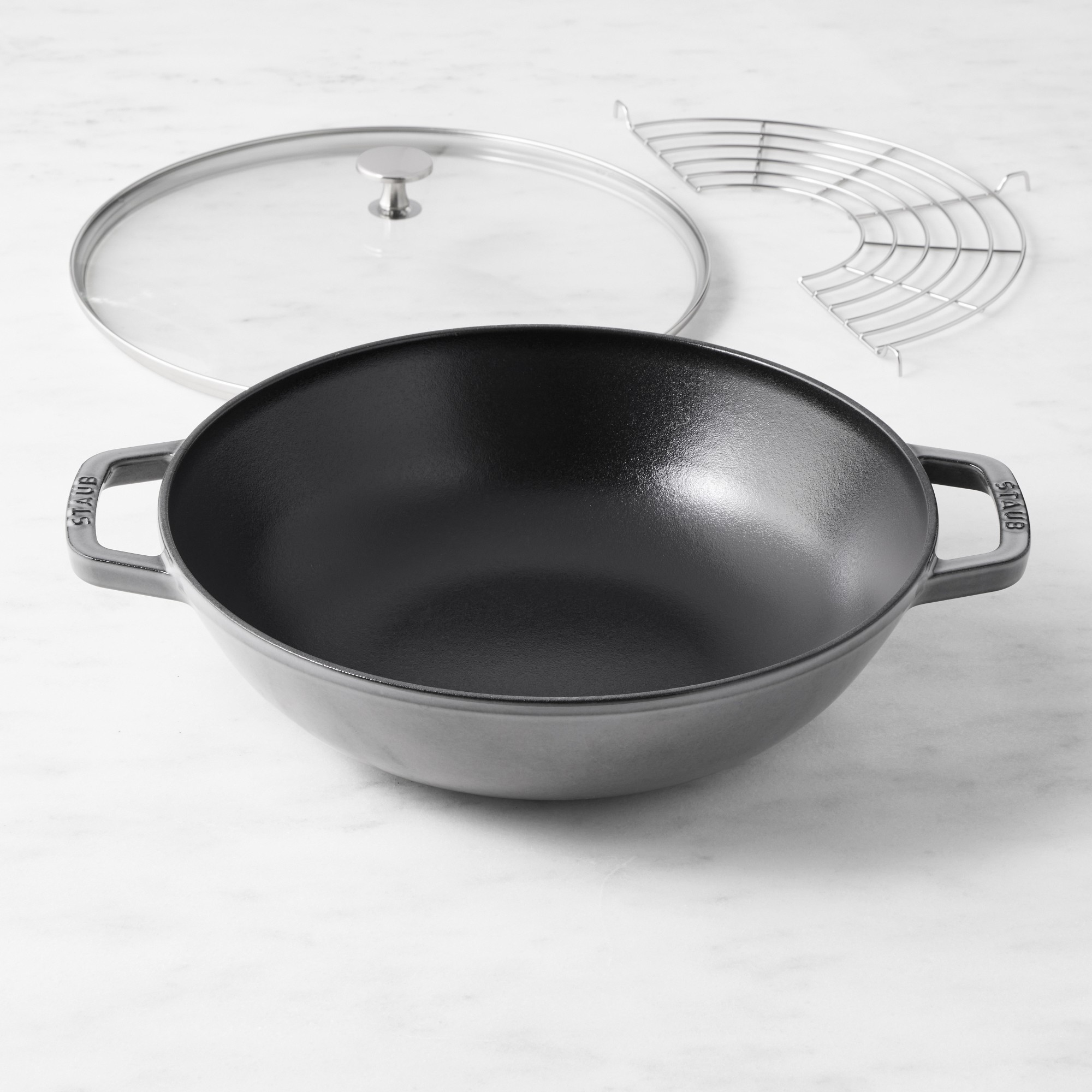 Staub Enameled Cast Iron Perfect Pan Wok, 12