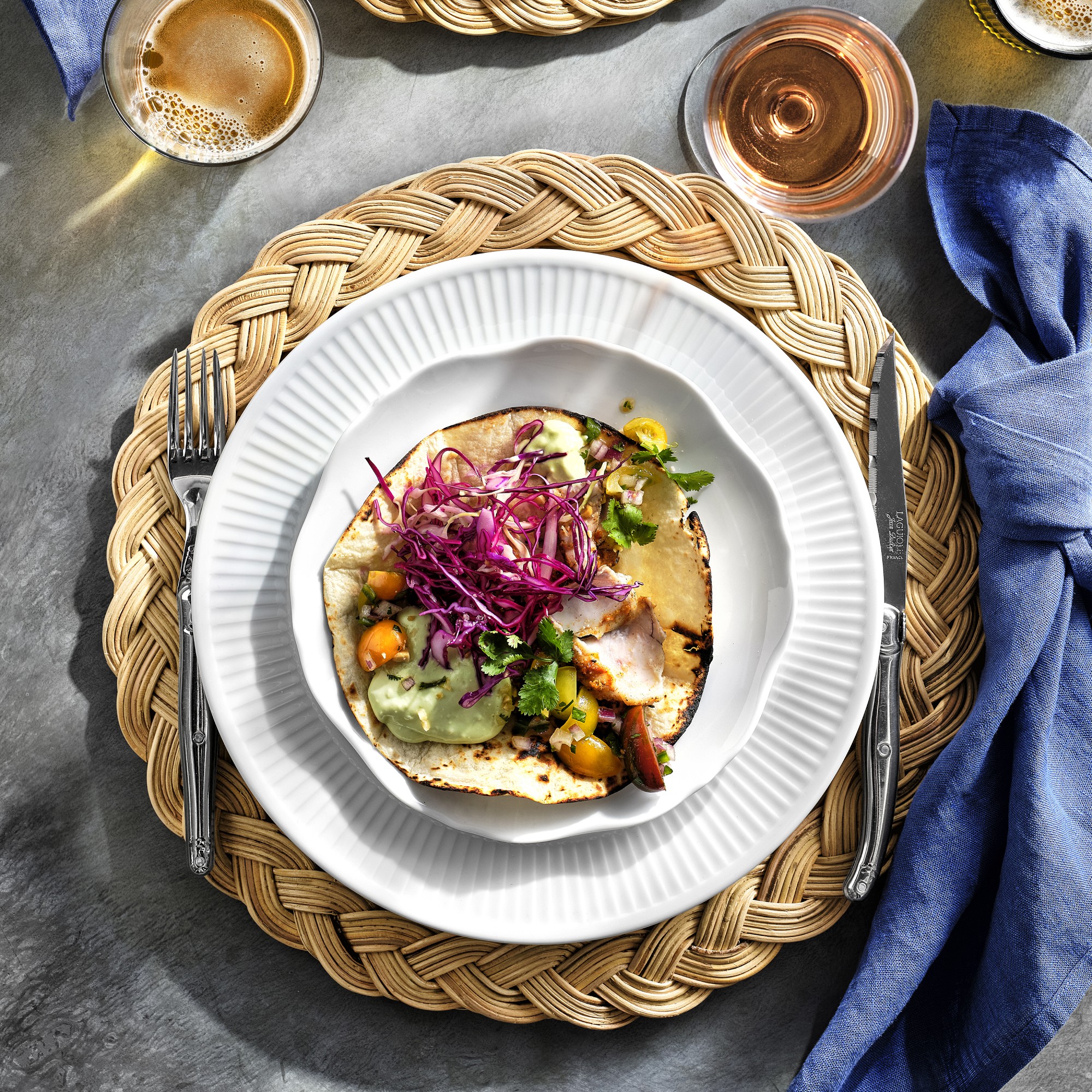 Pillivuyt Plisse Porcelain Dinner Plates