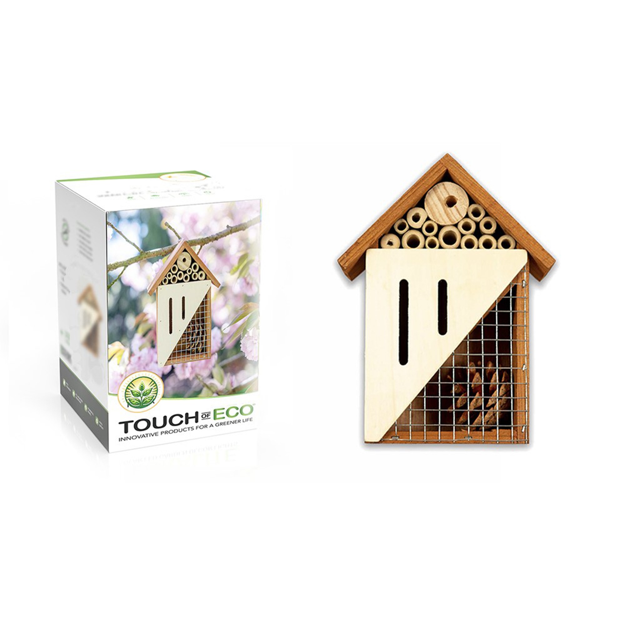 Pollination Palace 3 Compartment Wooden House for Bees, Butterflies, Ladybugs, & Insects