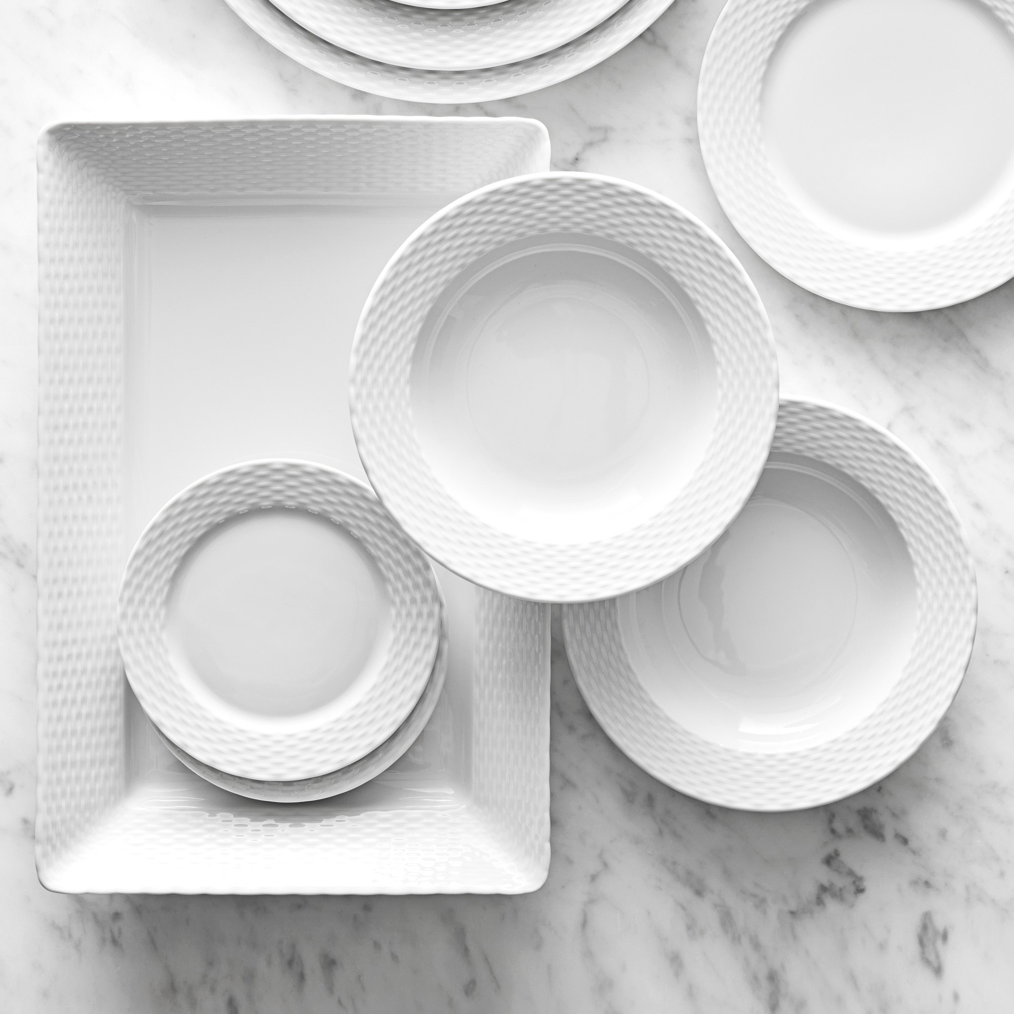 Pillivuyt Basketweave Porcelain Dinnerware Collection