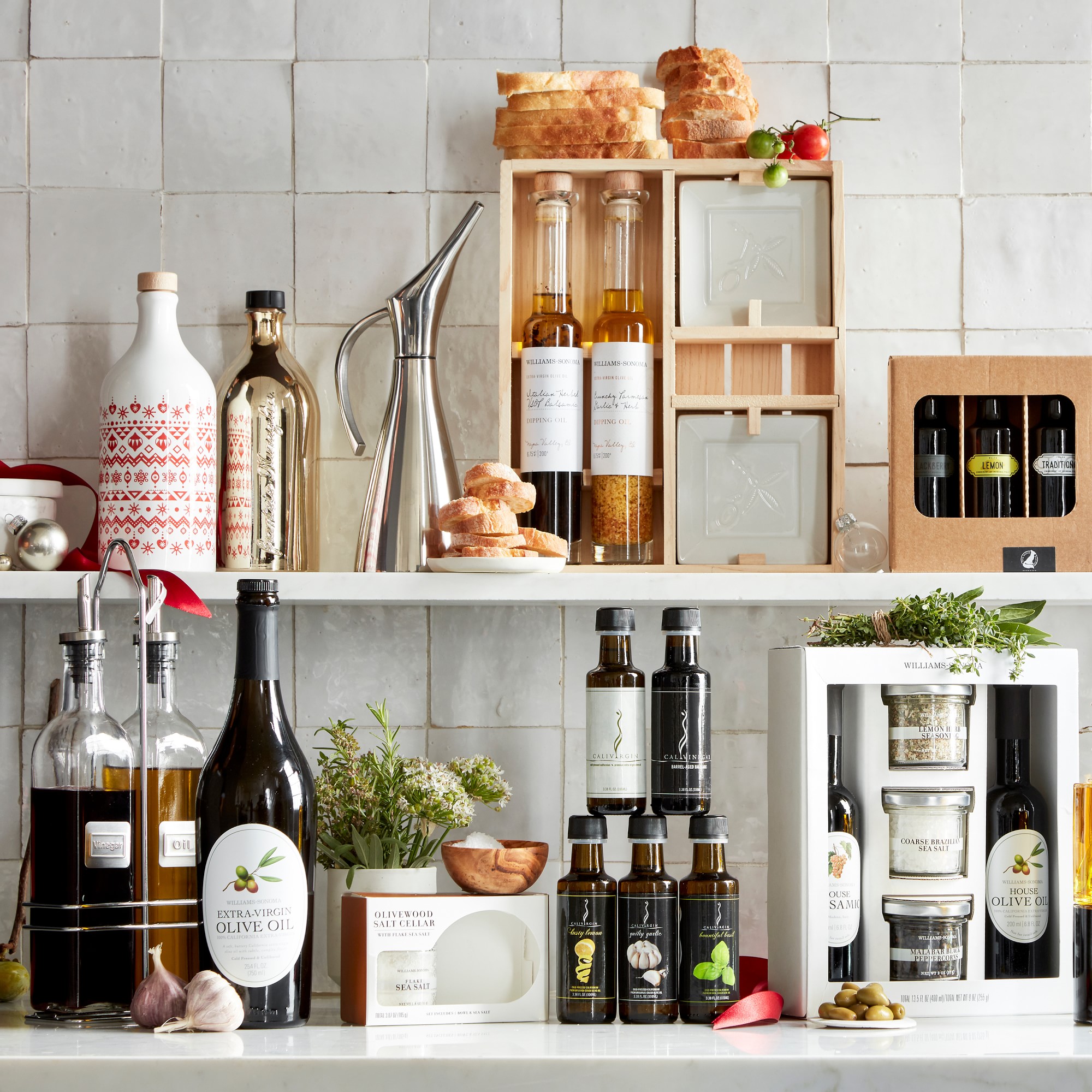 Trudeau Oil & Vinegar Bottles in Caddy